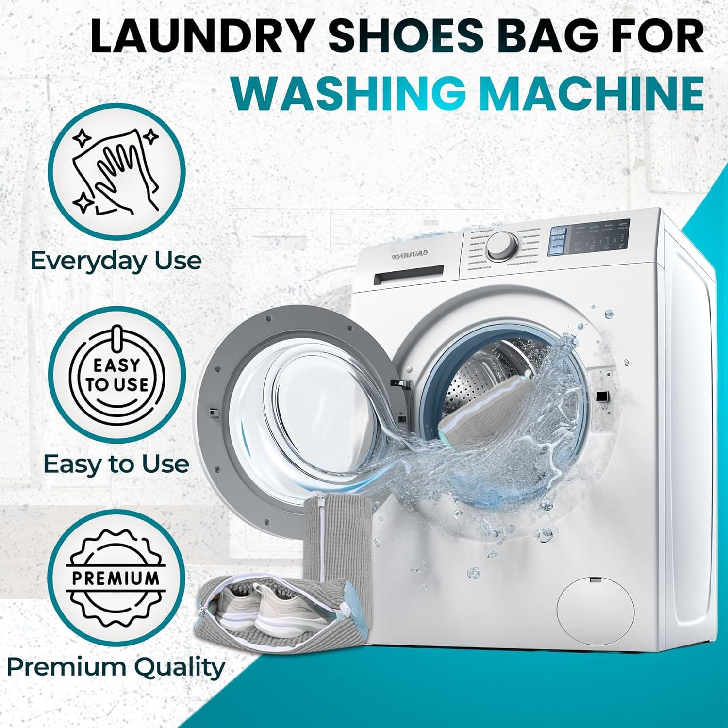 Bolsa de Lavado de Zapatos Daszerx - Juego de 2 Piezas - Gris