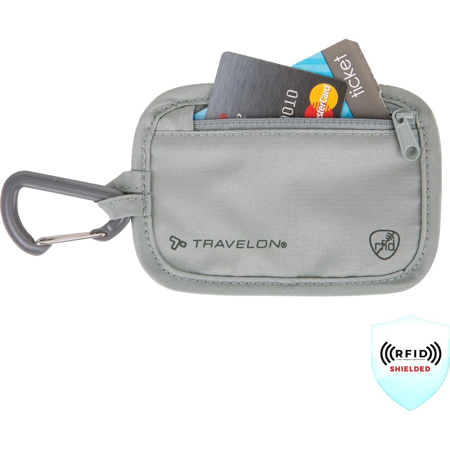 Bolsa de Almacenamiento Antirrobo RFID Travelon Gris 12.7x8.9cm