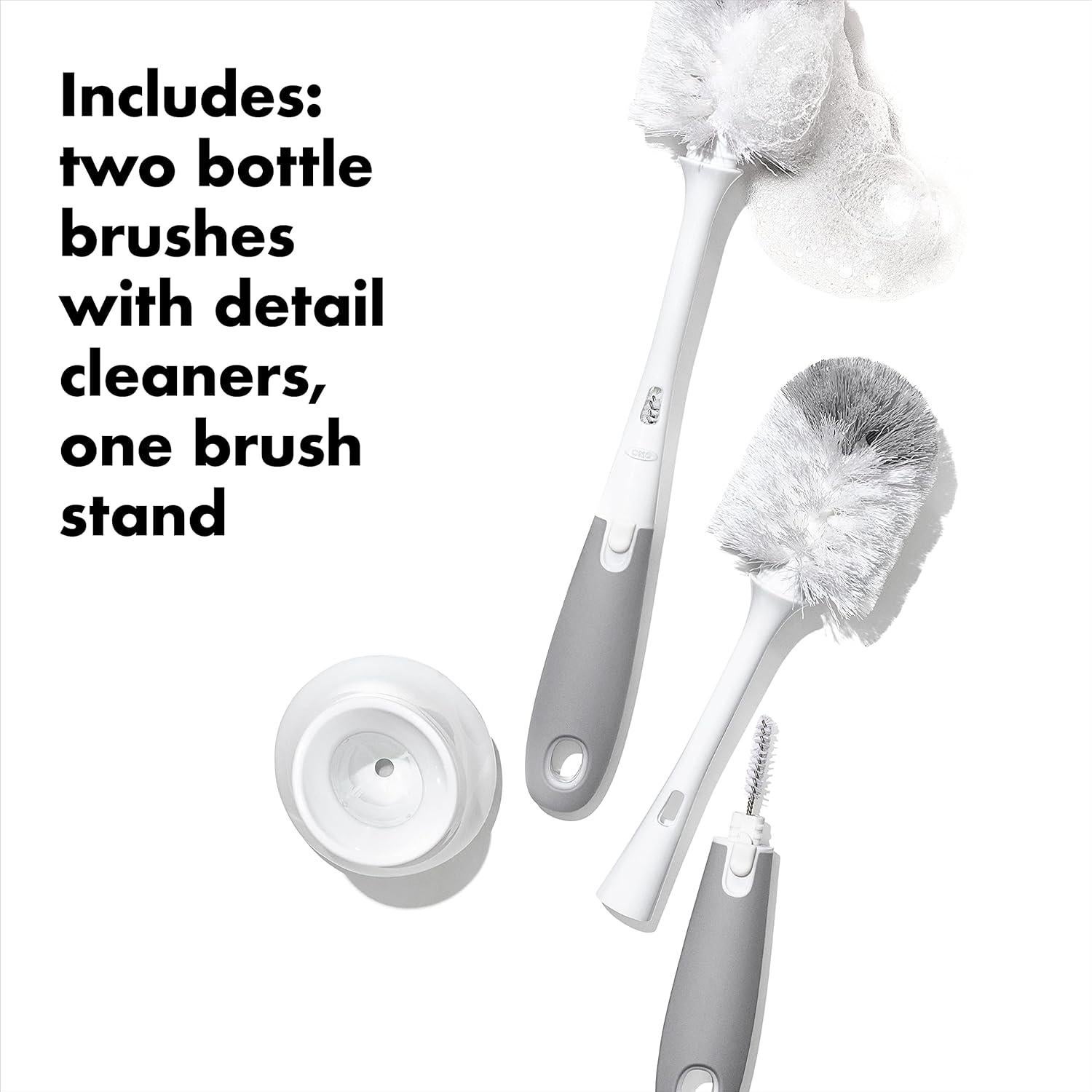 Set de Cepillos para Botellas OXO Tot - Gris, 2 Unidades