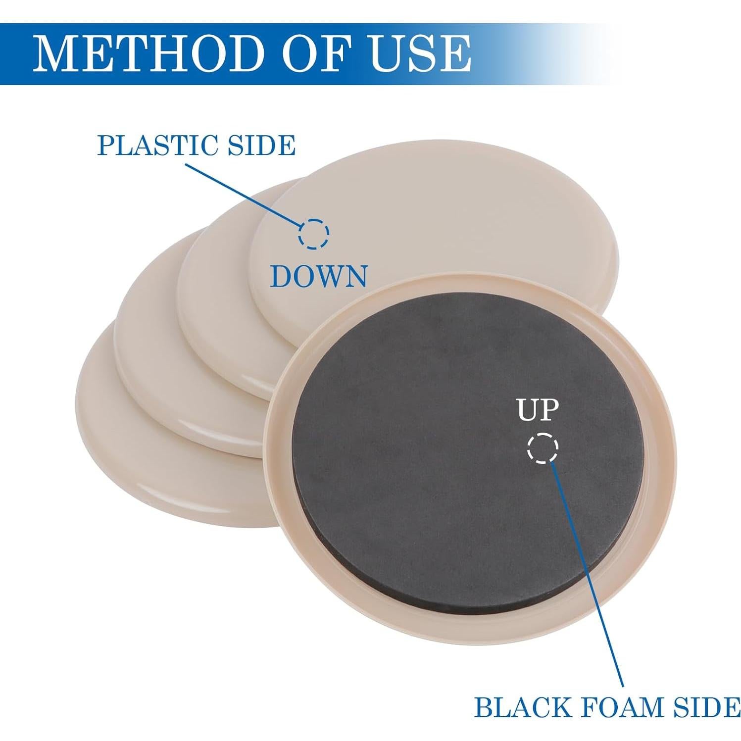 Deslizadores de Muebles Kayzn 7" (17.78 cm) Redondos 8 Pcs