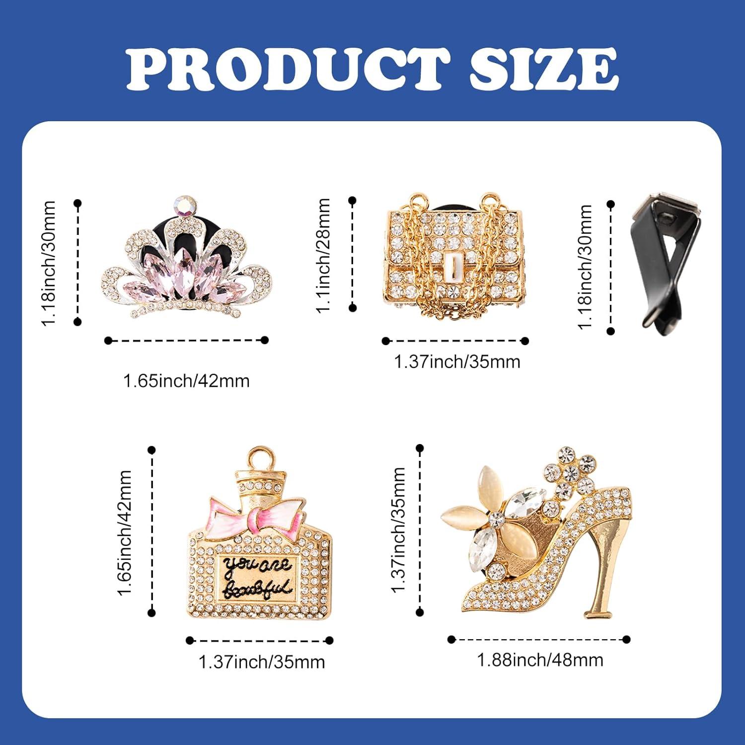 4 Clips de Ventilación Rislobx con Perfume y Cristales Dorados