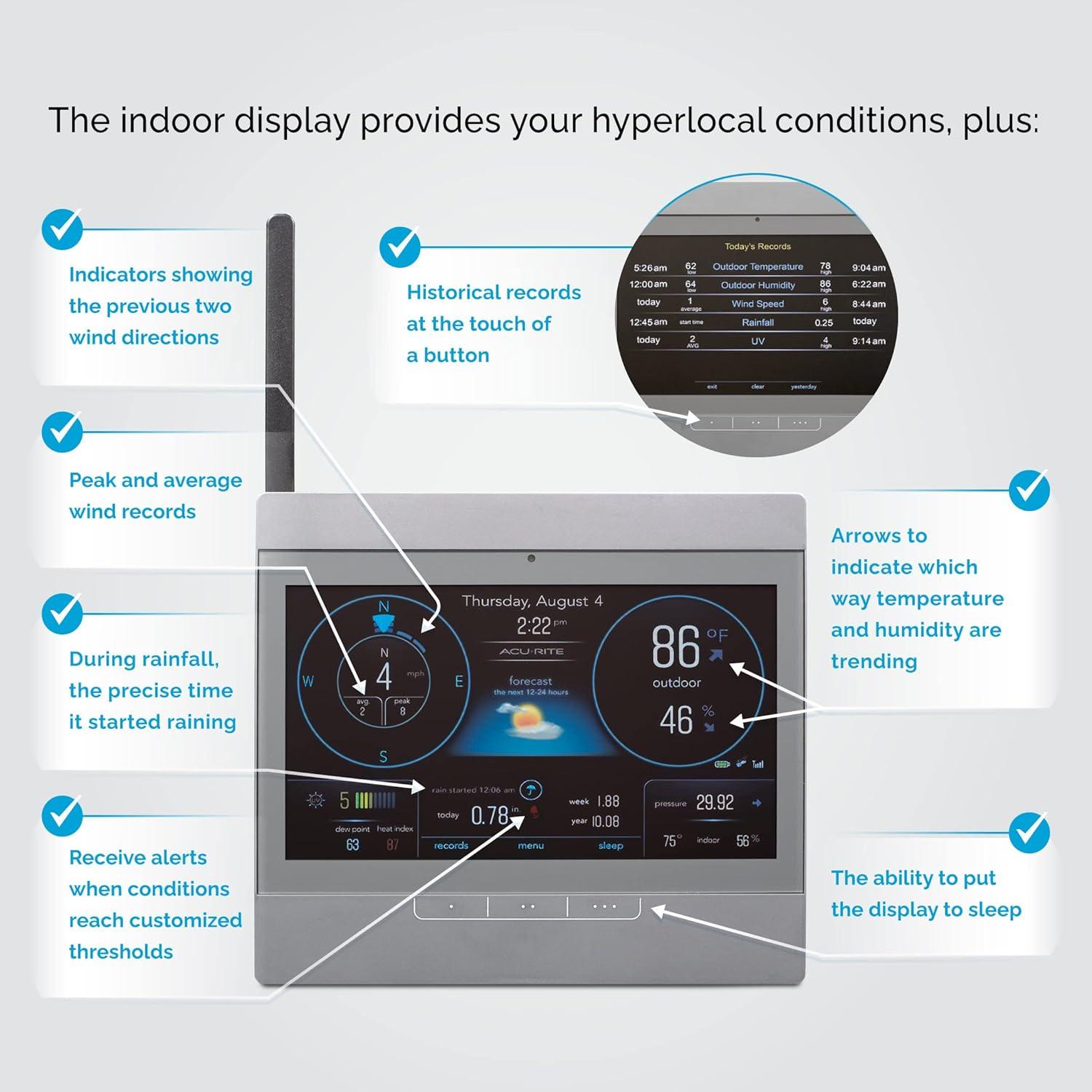 Estación Meteorológica AcuRite Atlas HD con Barómetro y Alertas
