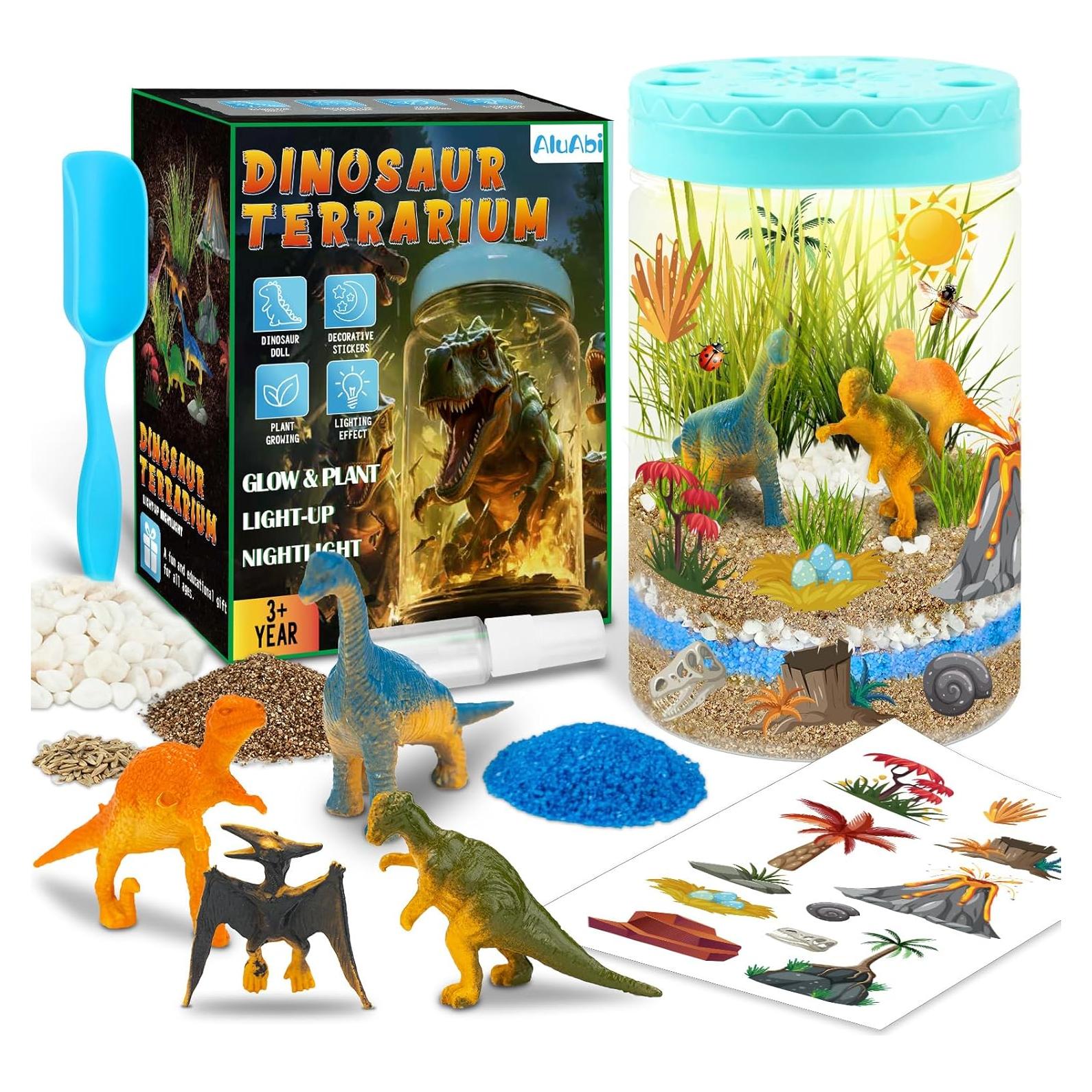 Kit de Terrario Iluminado AluAbi para Niños Dinosaurio DIY