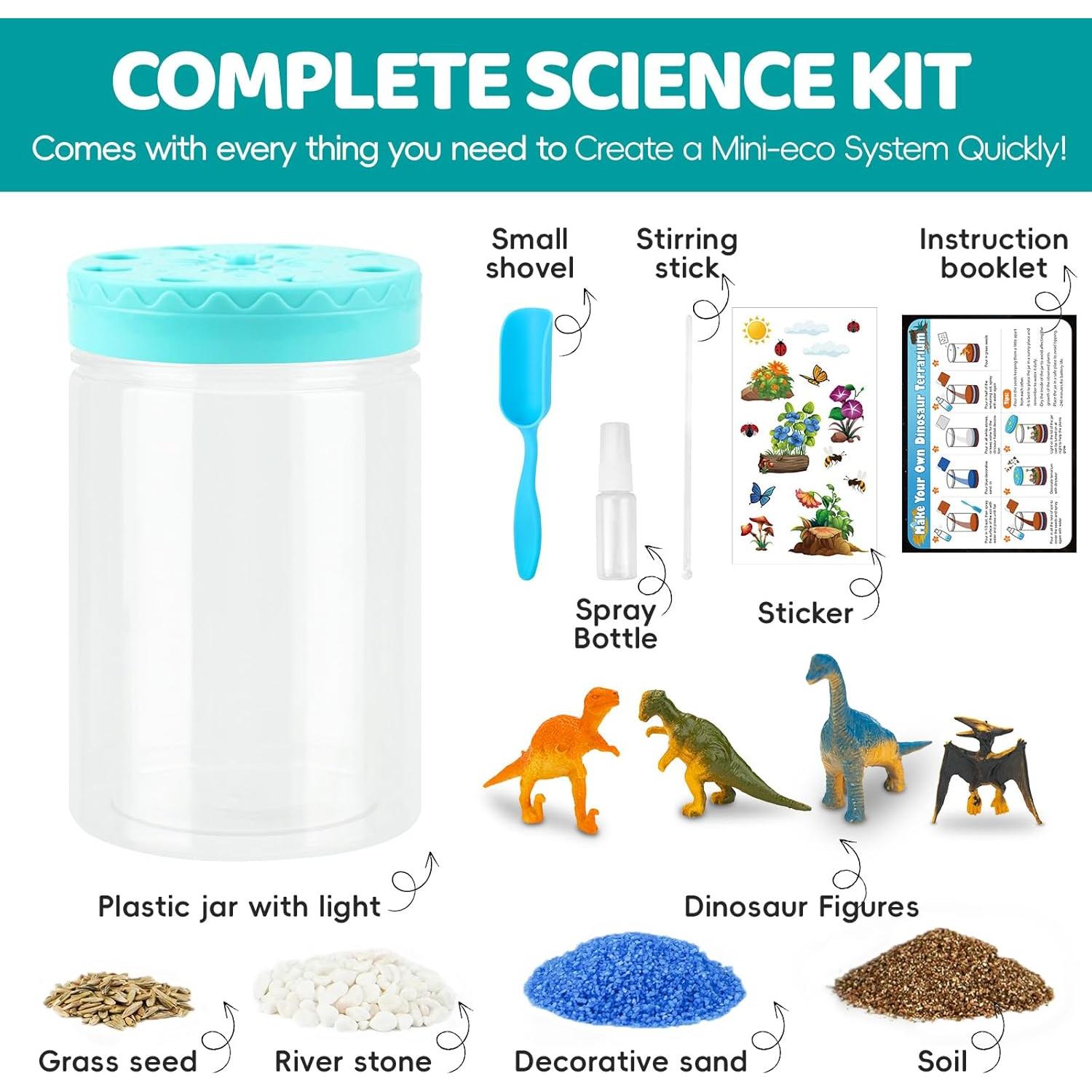 Kit de Terrario Iluminado AluAbi para Niños Dinosaurio DIY