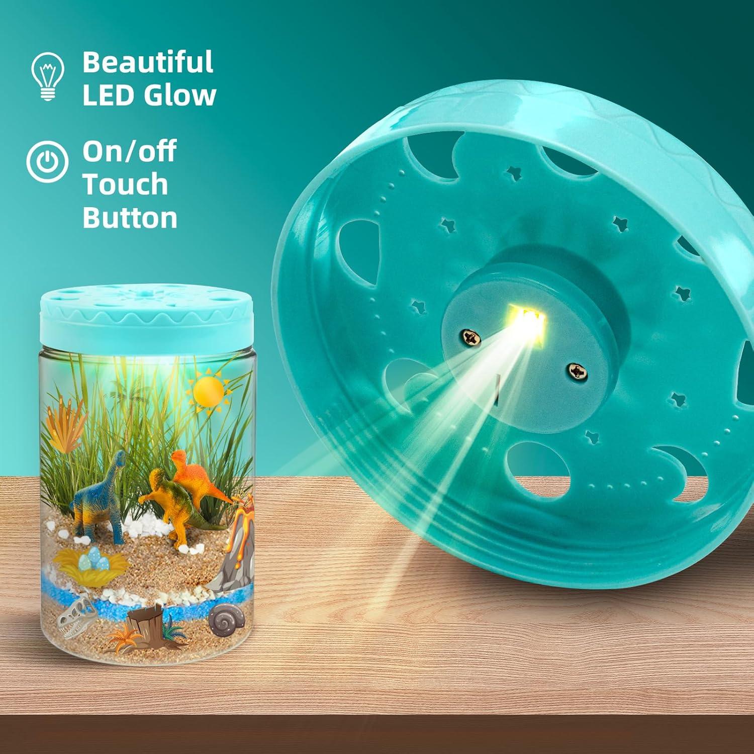 Kit de Terrario Iluminado AluAbi para Niños Dinosaurio DIY