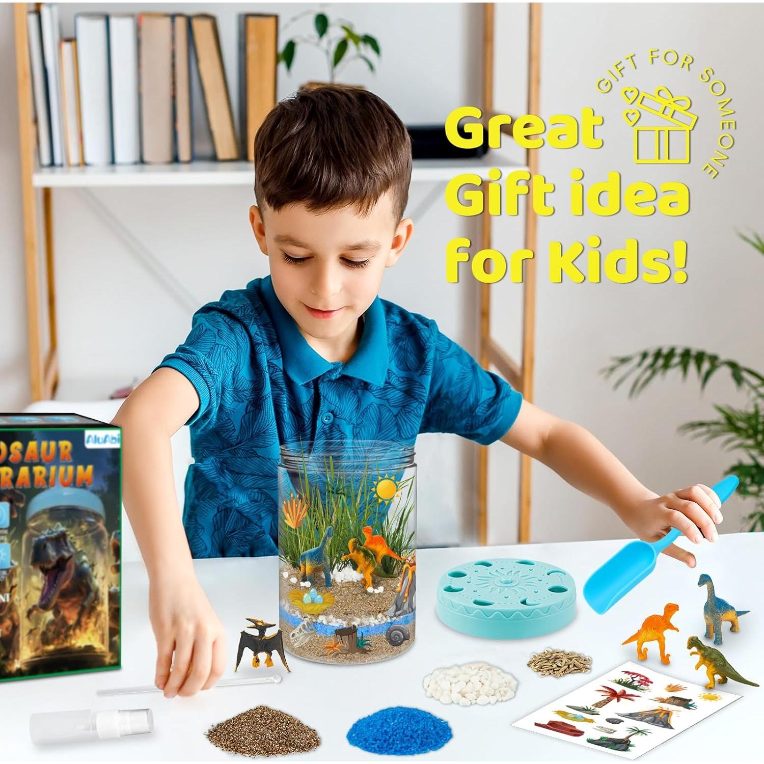 Kit de Terrario Iluminado AluAbi para Niños Dinosaurio DIY