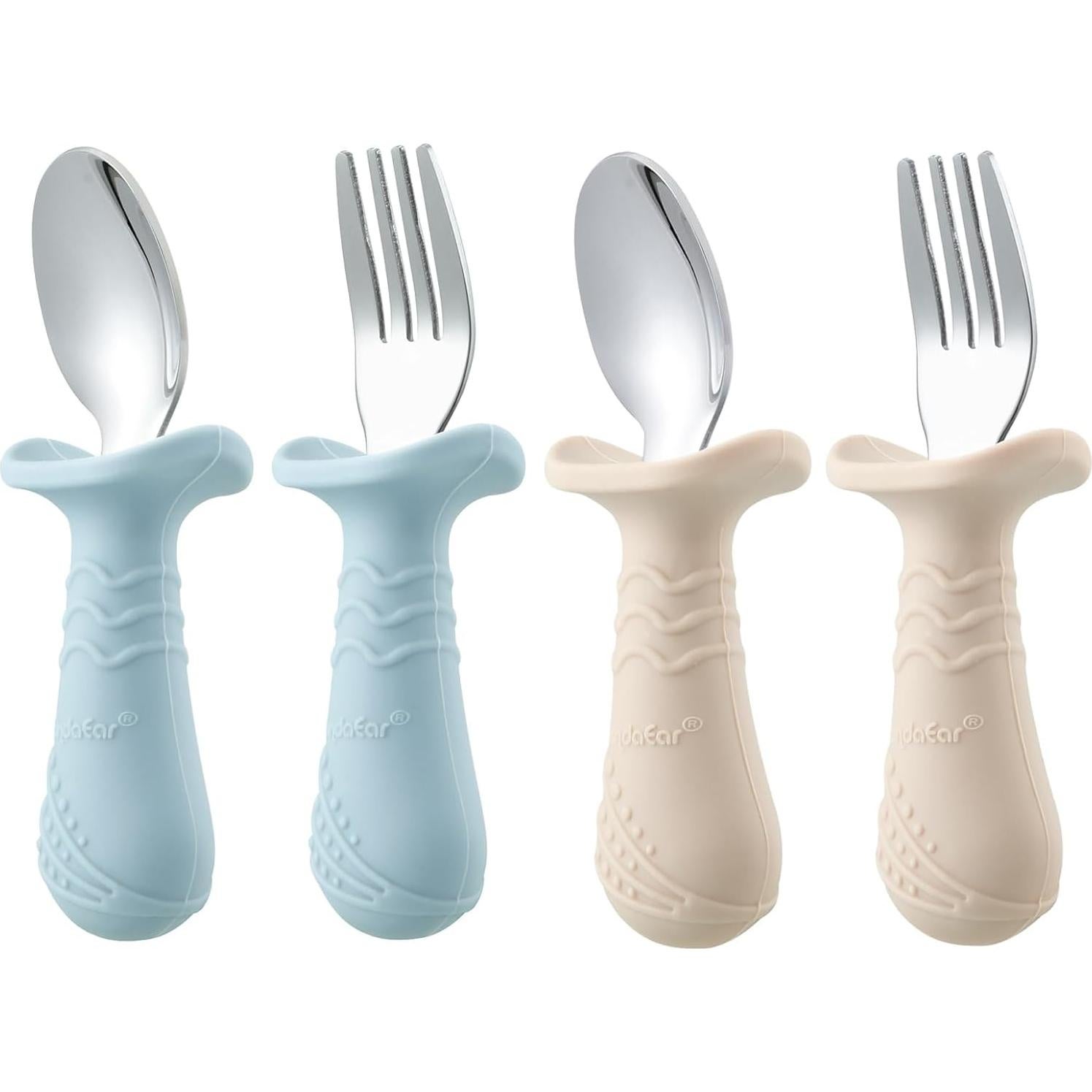 Juego de Utensilios PandaEar para Bebés, 6 Piezas Acero Inoxidable