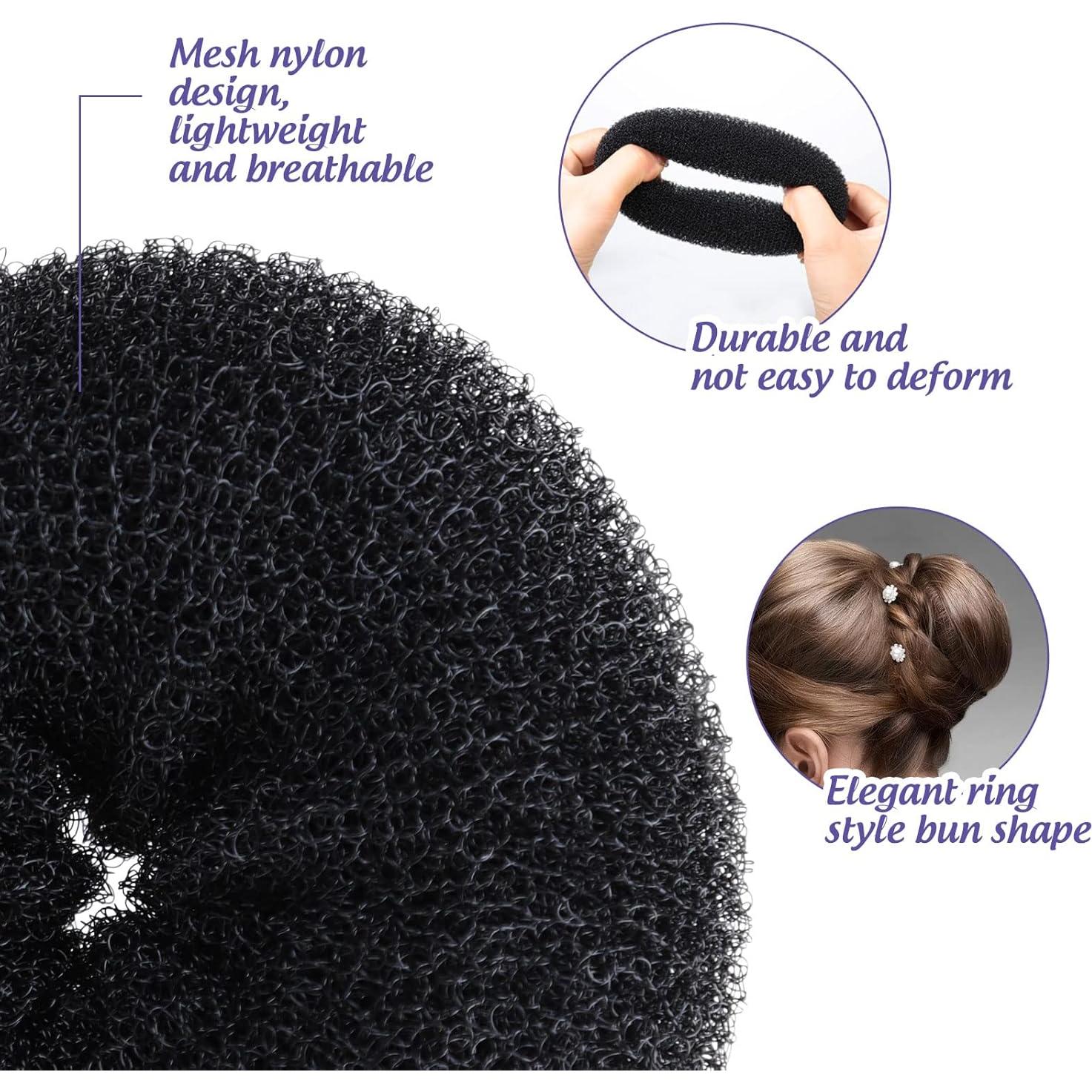 Juego de Hacer Moños de Cabello FANDAMEI - 4 Formadores, 20 Redes, 20 Pasadores, 5 Bandas