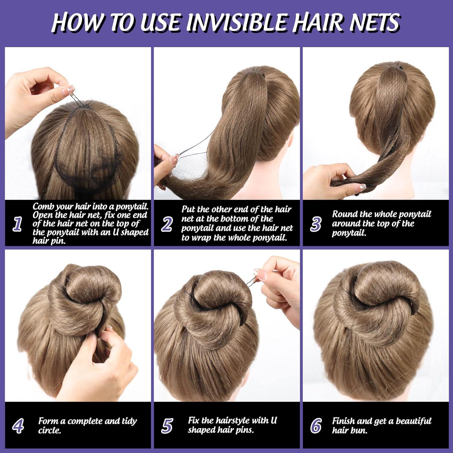 Juego de Hacer Moños de Cabello FANDAMEI - 4 Formadores, 20 Redes, 20 Pasadores, 5 Bandas