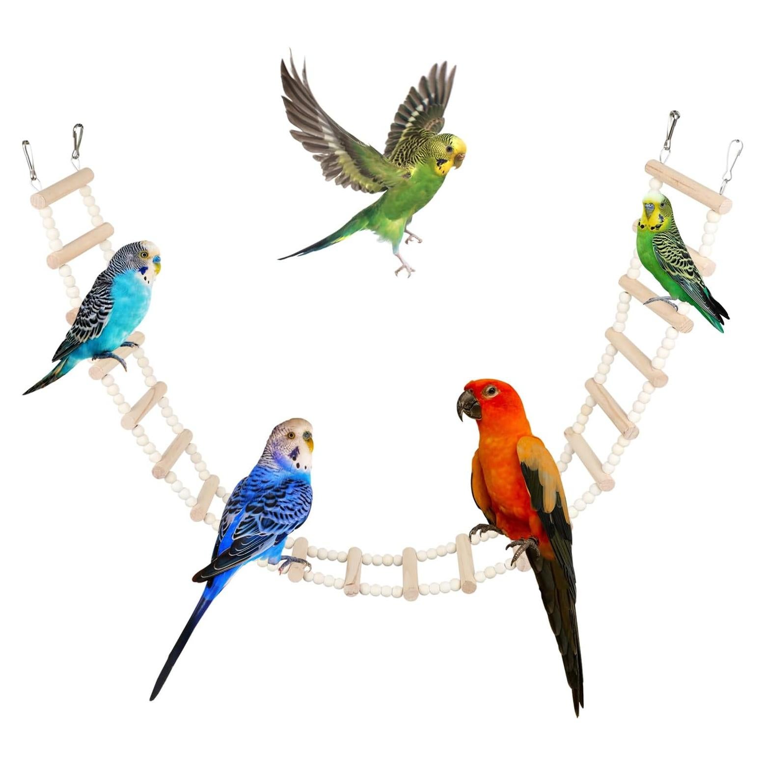 Escalera de Madera SIMENA 91.44 cm para Hámsters y Aves