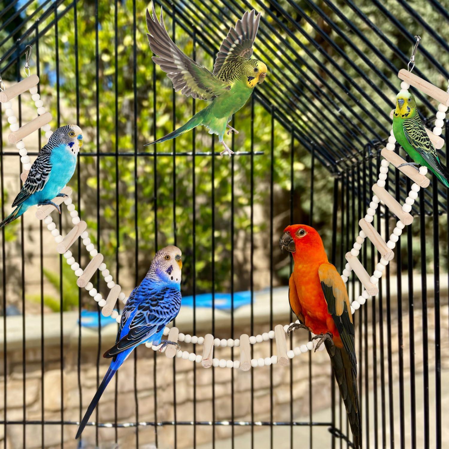 Escalera de Madera SIMENA 91.44 cm para Hámsters y Aves