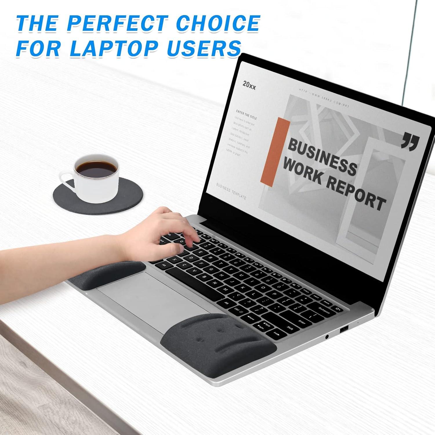 Reposamuñecas Ergonómico VAGAU para Laptop y Teclado - Alivio Síndrome Túnel Carpiano