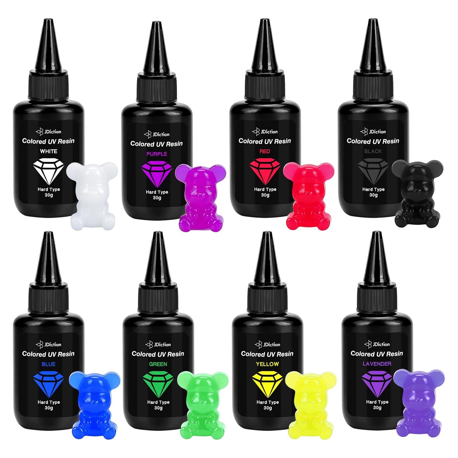 Kit de Resina UV JDiction 240g - 8 Colores Brillantes