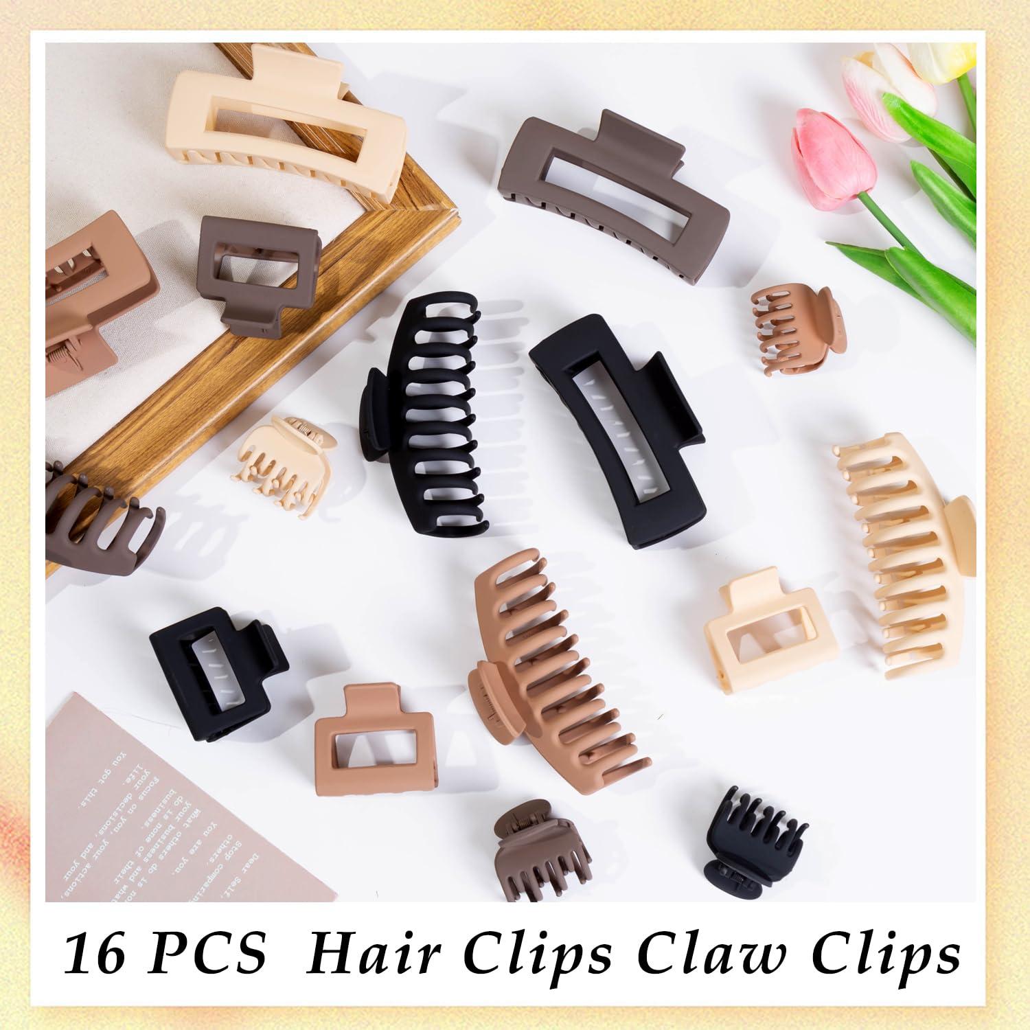 16 Clips de Cabello Grandes FDBJulyy - 4 Estilos y Colores