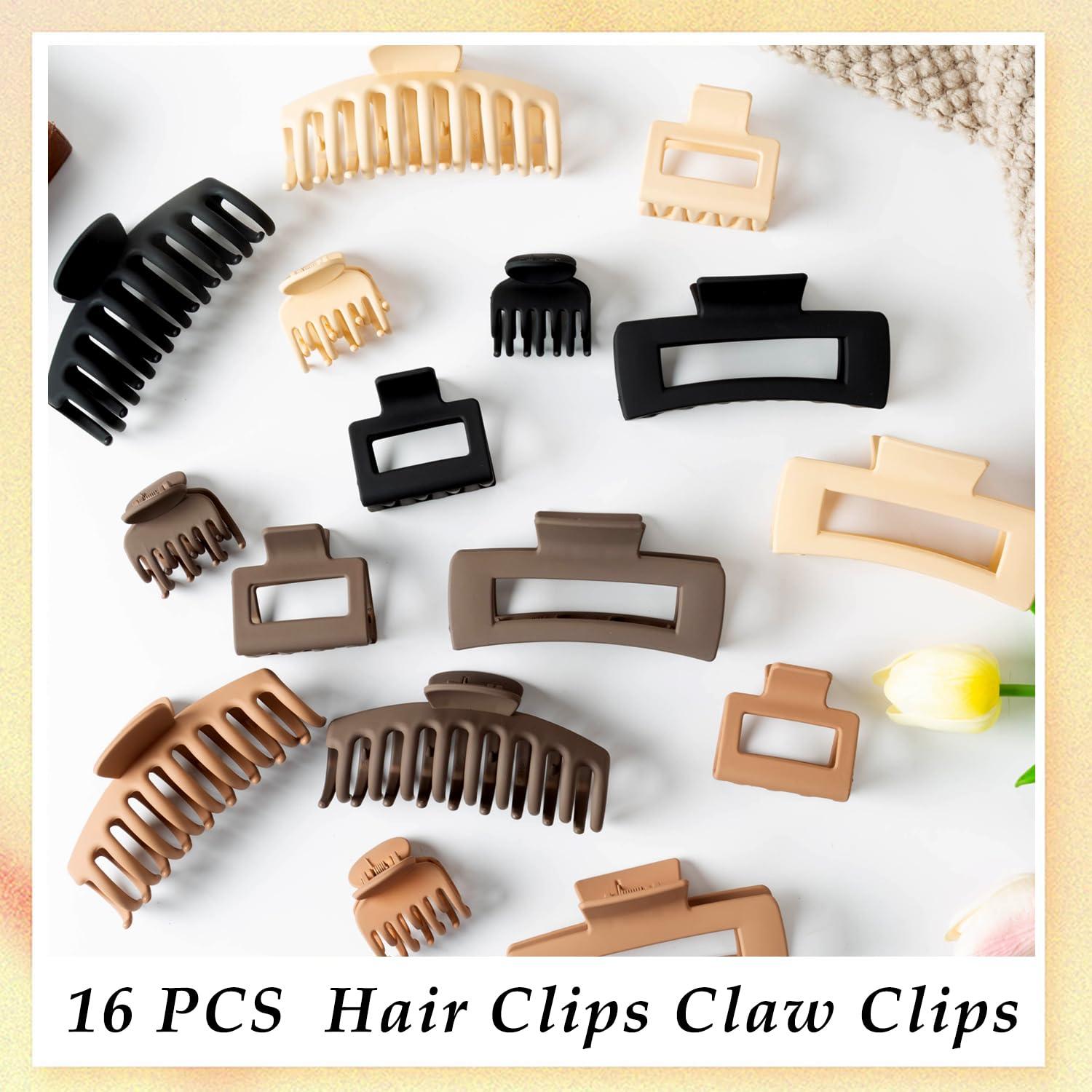 16 Clips de Cabello Grandes FDBJulyy - 4 Estilos y Colores