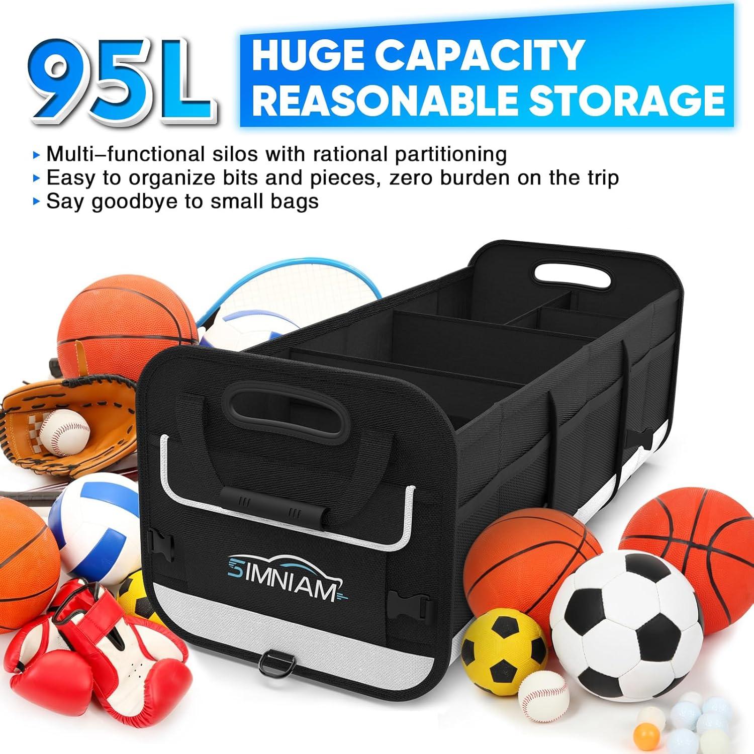 Organizador de Maletero Grande Simniam 95L Plegable Negro