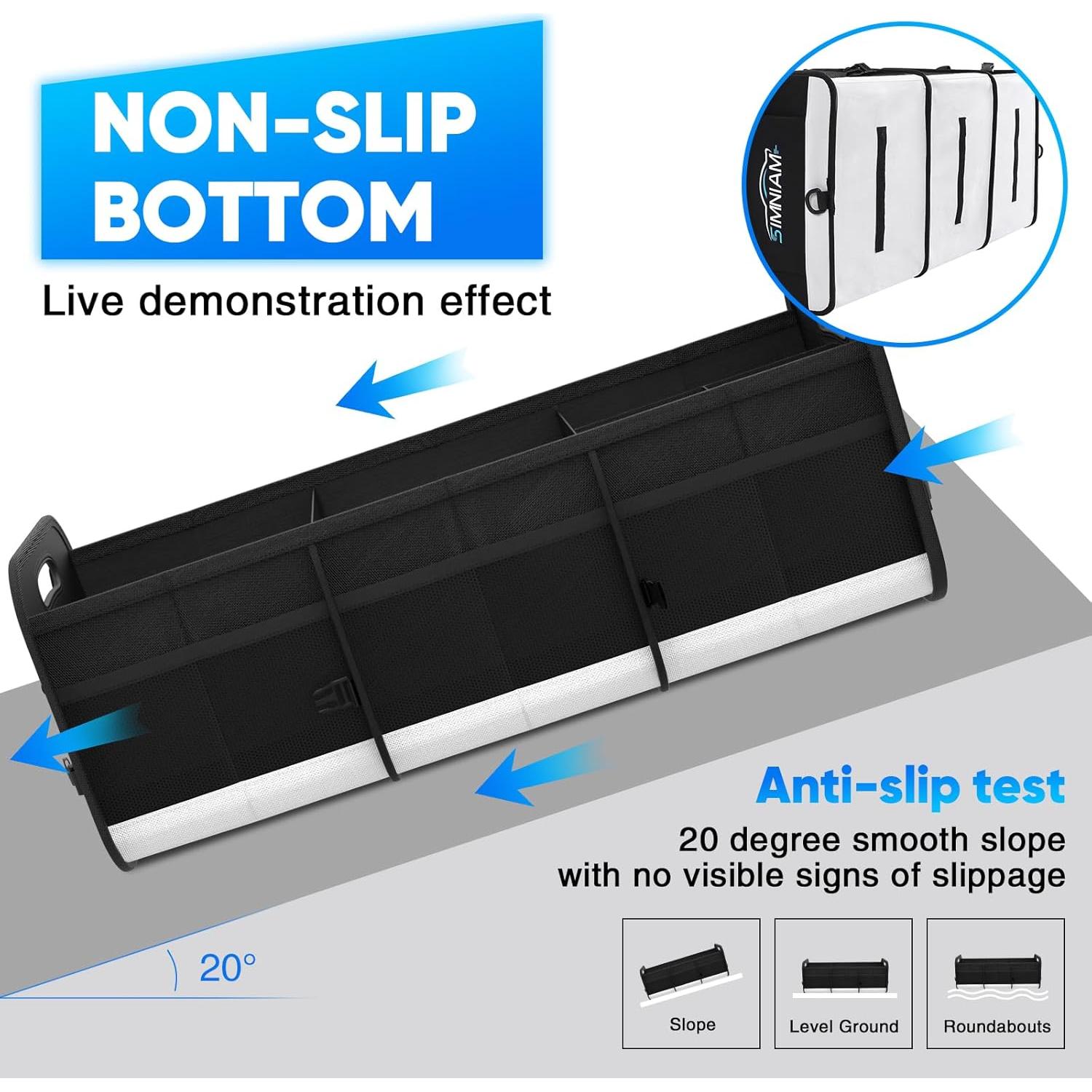 Organizador de Maletero Grande Simniam 95L Plegable Negro