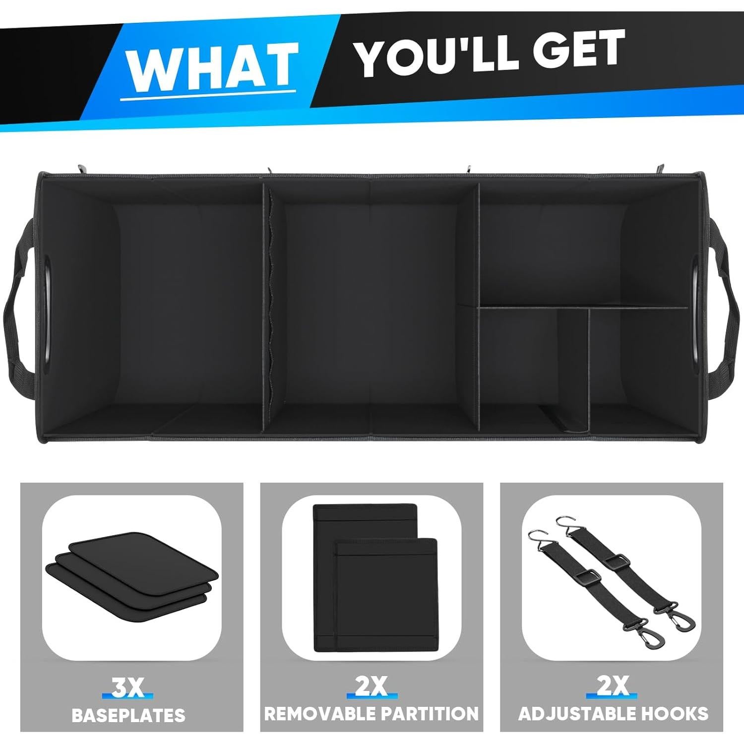 Organizador de Maletero Grande Simniam 95L Plegable Negro