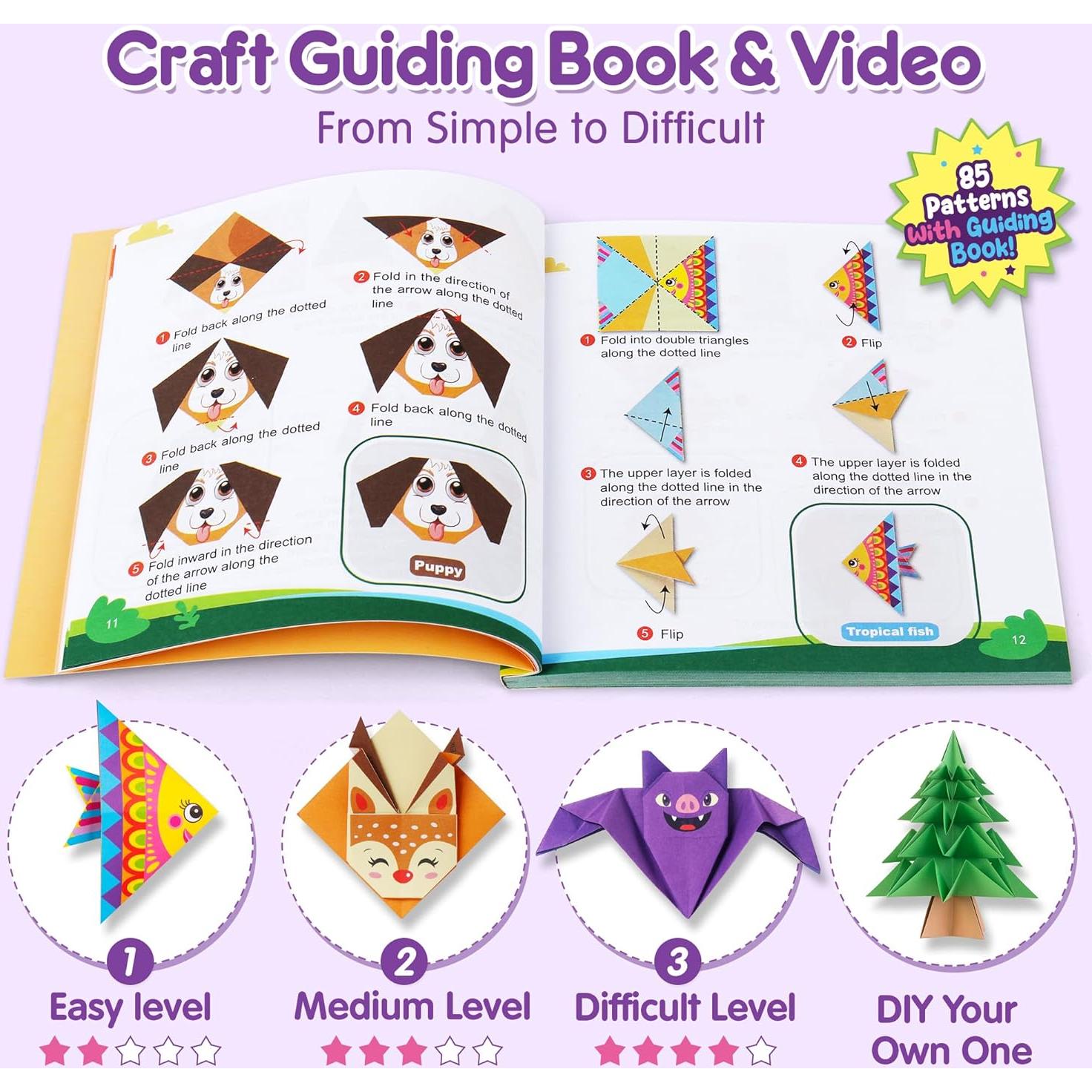 Kit de Papel Origami Mocoosy 320 Hojas para Niños 5-12 Años