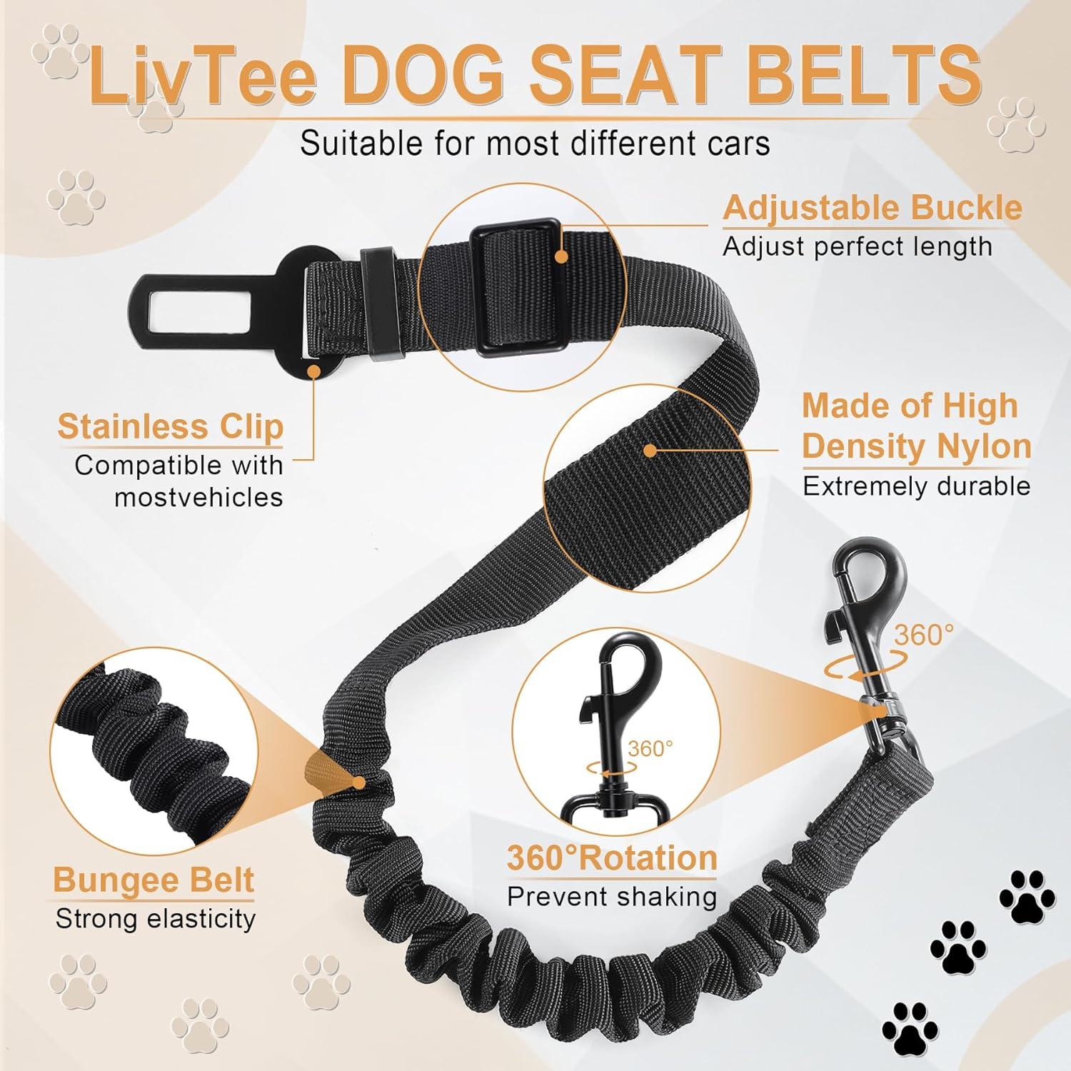 Cinturón de Seguridad para Perros LivTee Ajustable Nylon 63.5-76.2cm