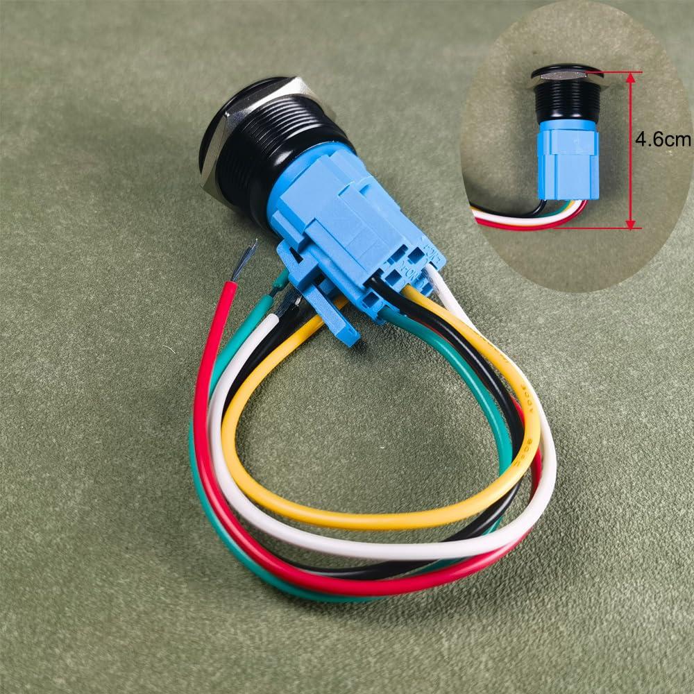 Botón Pulsador Momentáneo Gebildet 22mm IP65 LED Azul