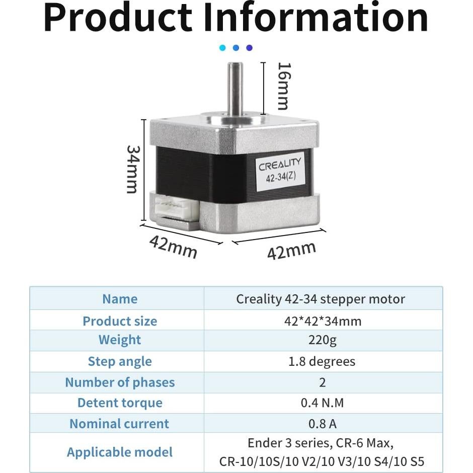 Motor paso a paso Creality 42-34(Z) para impresora 3D Z 0.8A