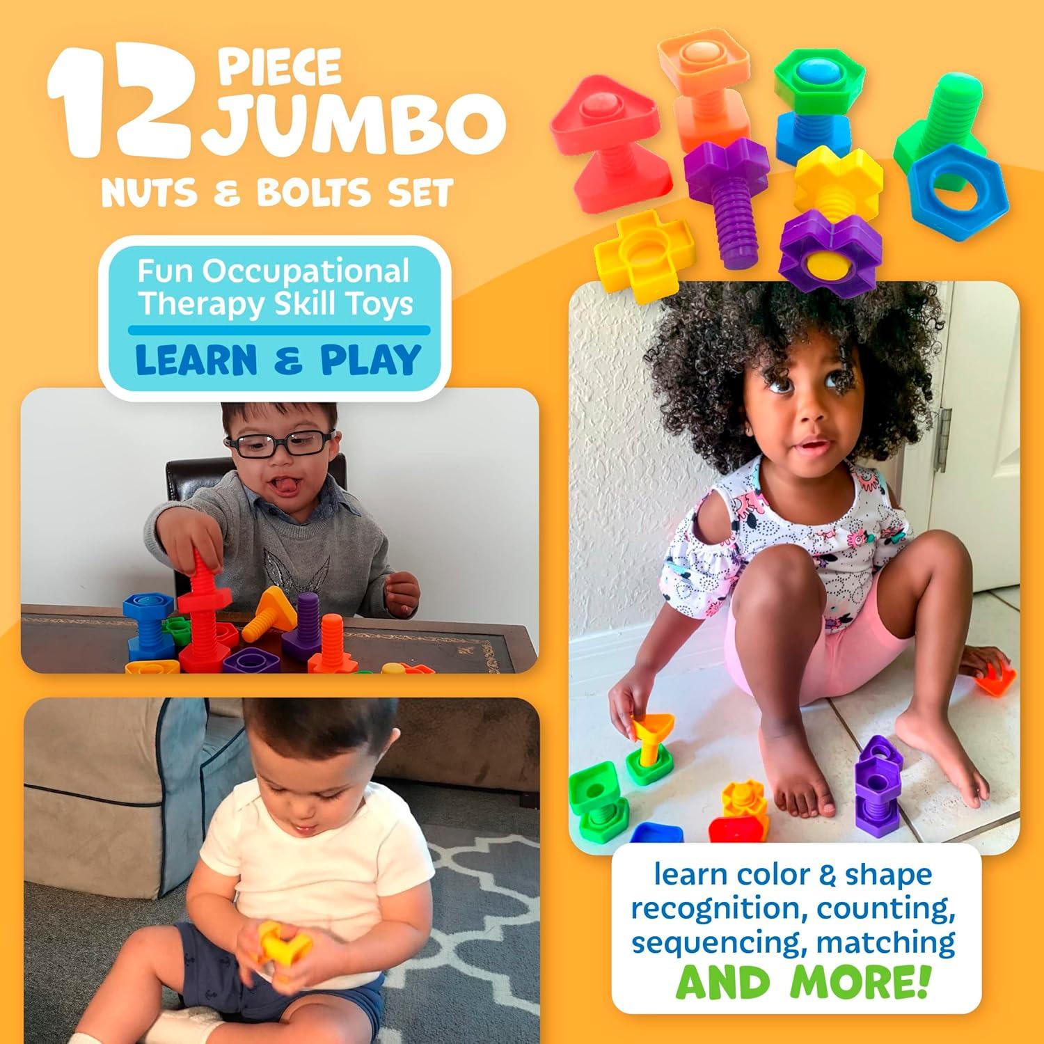 Juego de Tuercas y Tornillos Skoolzy 12 Piezas para Niños