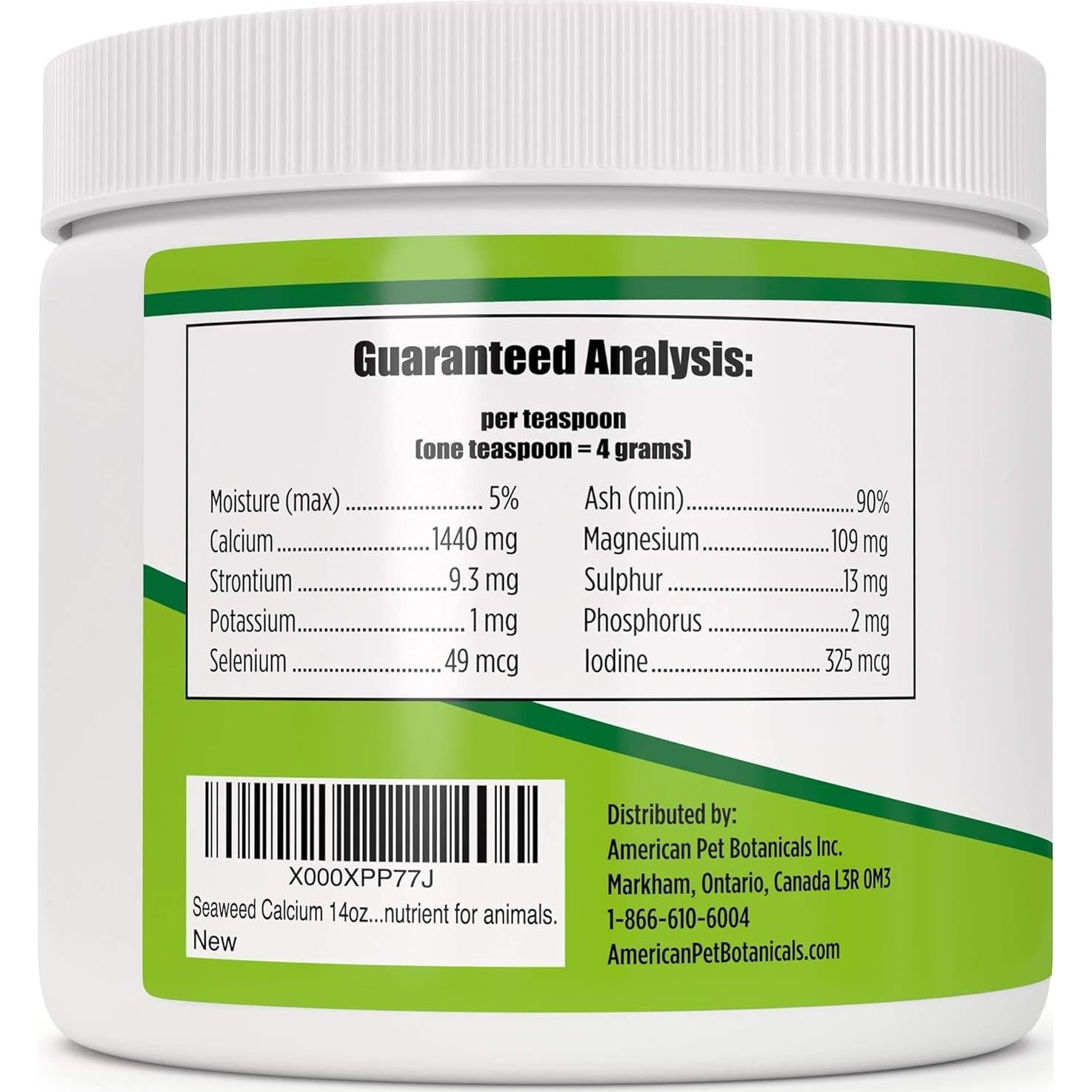 Calcio de Algas Marinas para Mascotas American Pet 396.9g