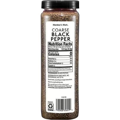 Pimienta Negra Molienda Gruesa Member's Mark 510g