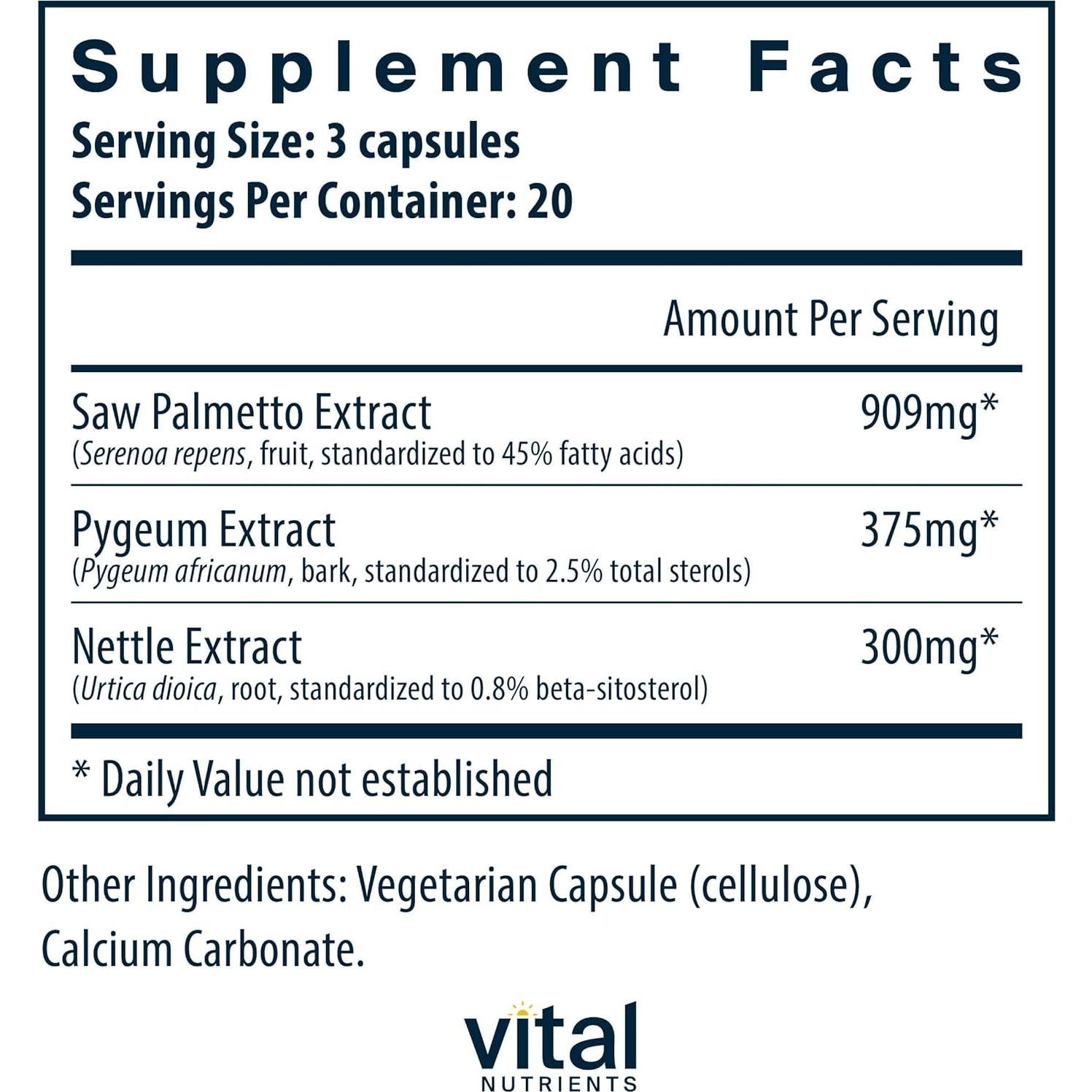 Suplemento Prostático Vegano Nutrientes Vitales 60 Cápsulas
