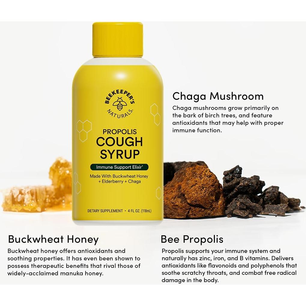 Jarabe para la tos Beekeeper's Naturals 170 g - Propóleos y Miel