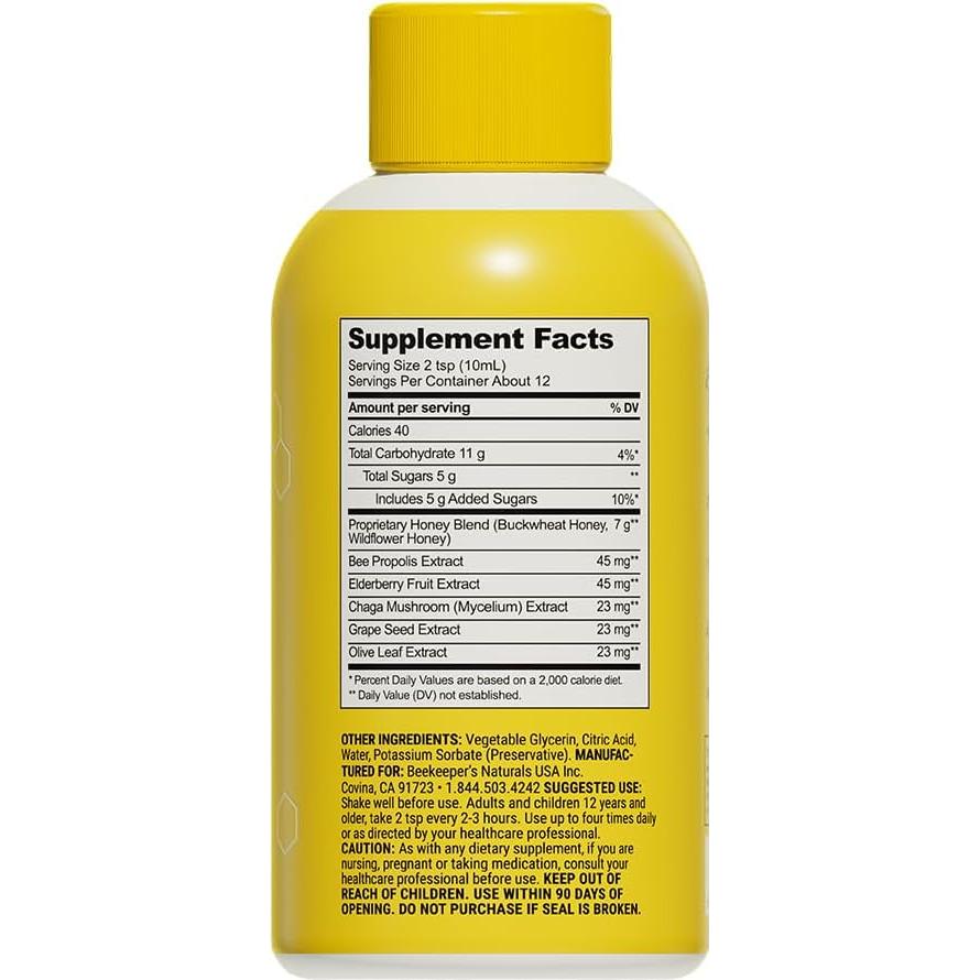 Jarabe para la tos Beekeeper's Naturals 170 g - Propóleos y Miel