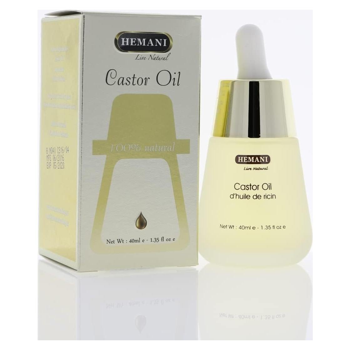 Aceite de Ricino 40ml Hemani 100% Puro Prensado en Frío