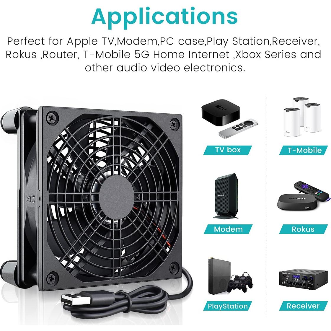 Ventilador USB Wathai 120mm para Enfriamiento de Dispositivos