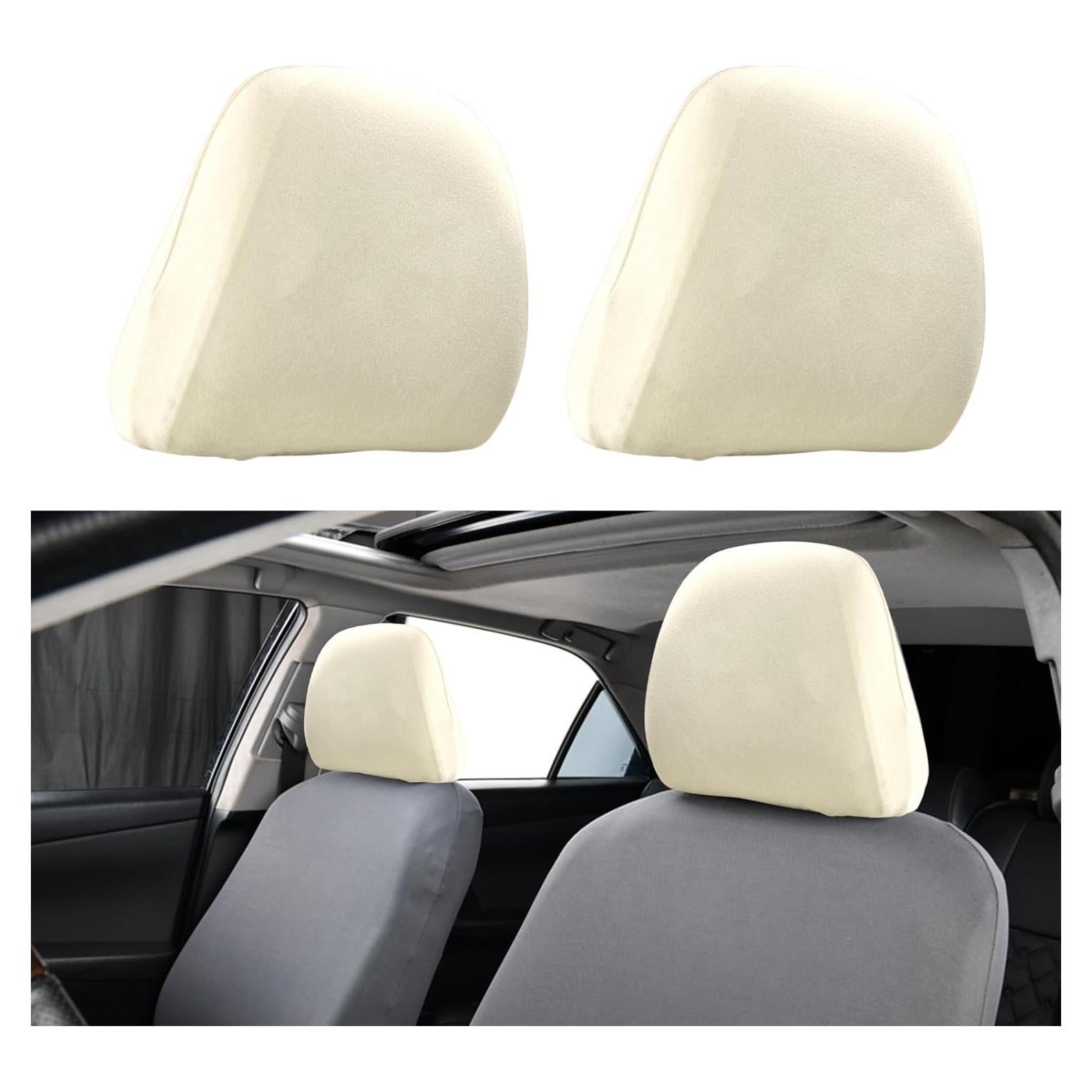 gunhunt Fundas de Reposacabezas de Coche 2 PCS Beige Transpirables