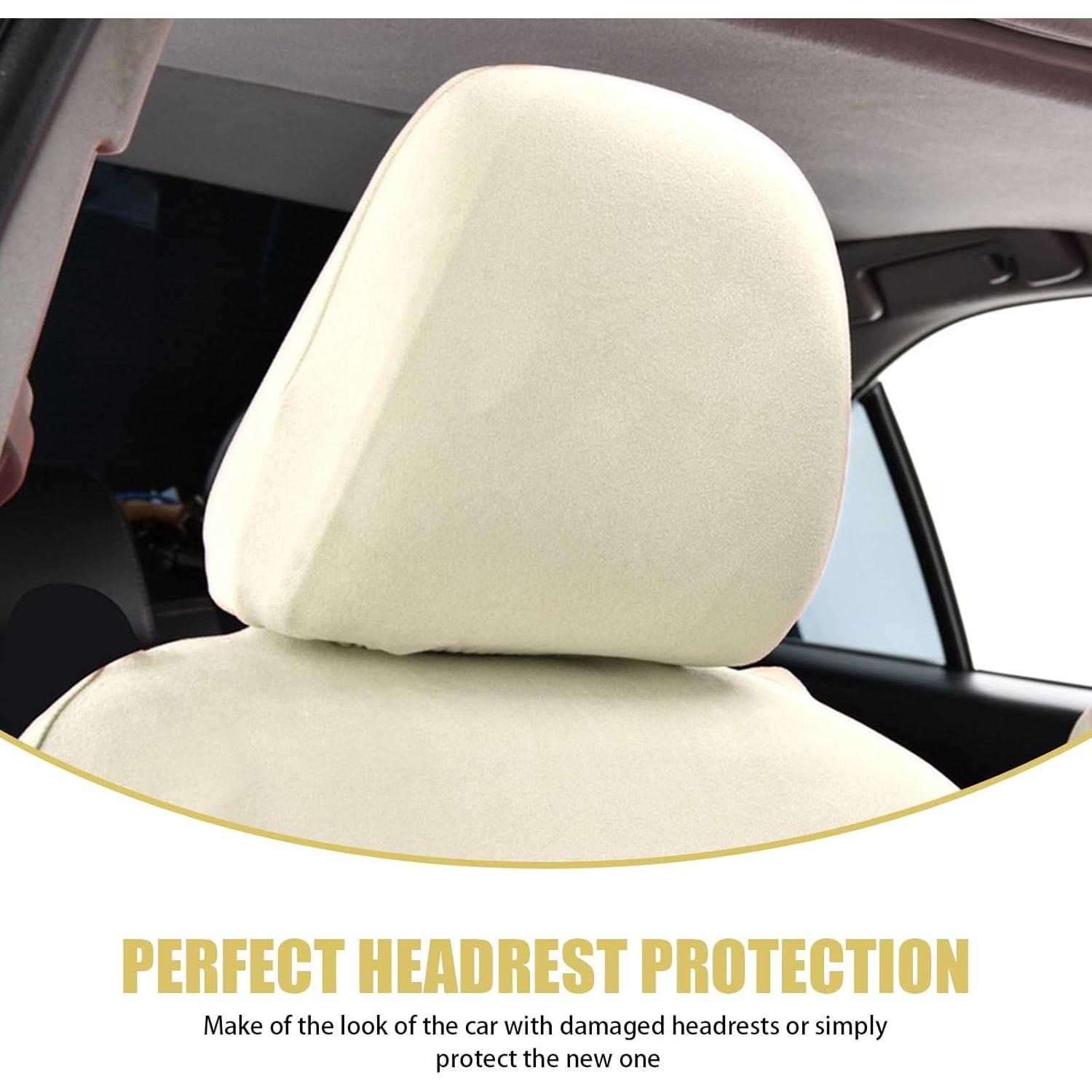 gunhunt Fundas de Reposacabezas de Coche 2 PCS Beige Transpirables
