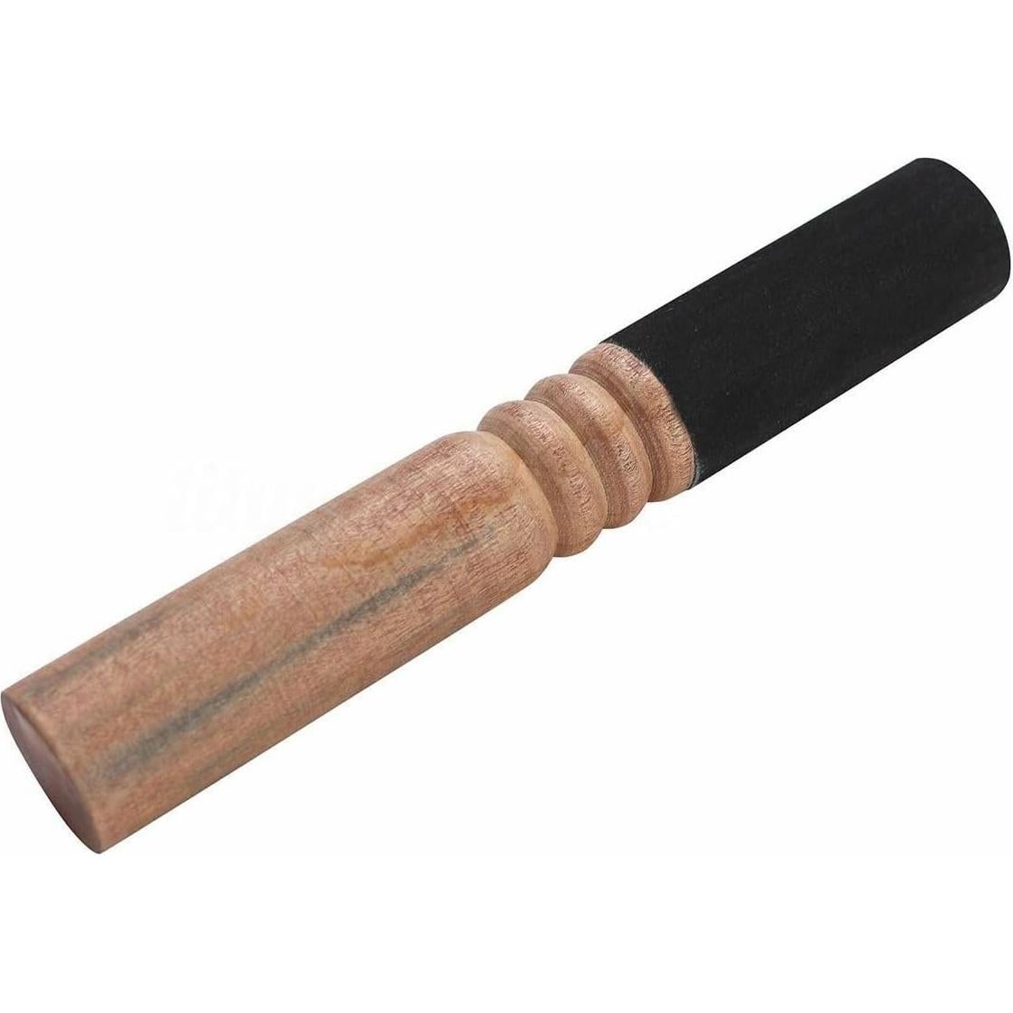 Mazo de Cuenco Cantante Tibetano de Madera y Cuero Negro 17.78 cm