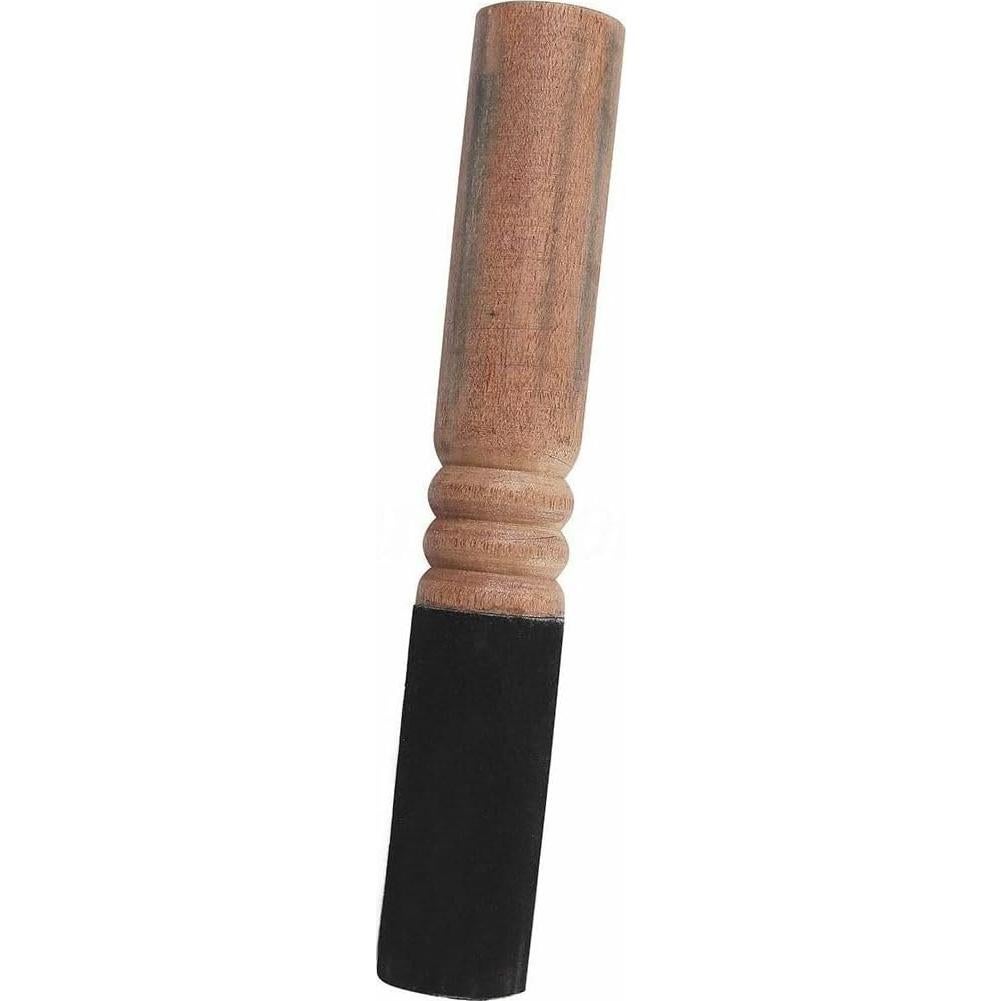 Mazo de Cuenco Cantante Tibetano de Madera y Cuero Negro 17.78 cm