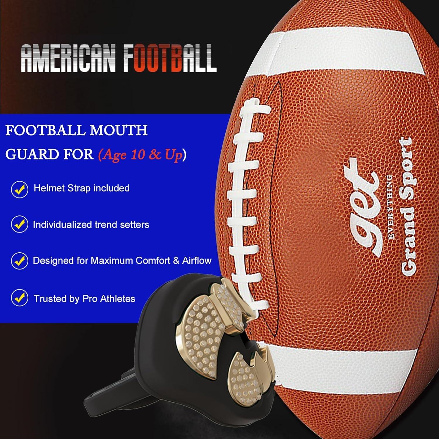 Protector Bucal de Fútbol LeCool 3D con Correa - Negro