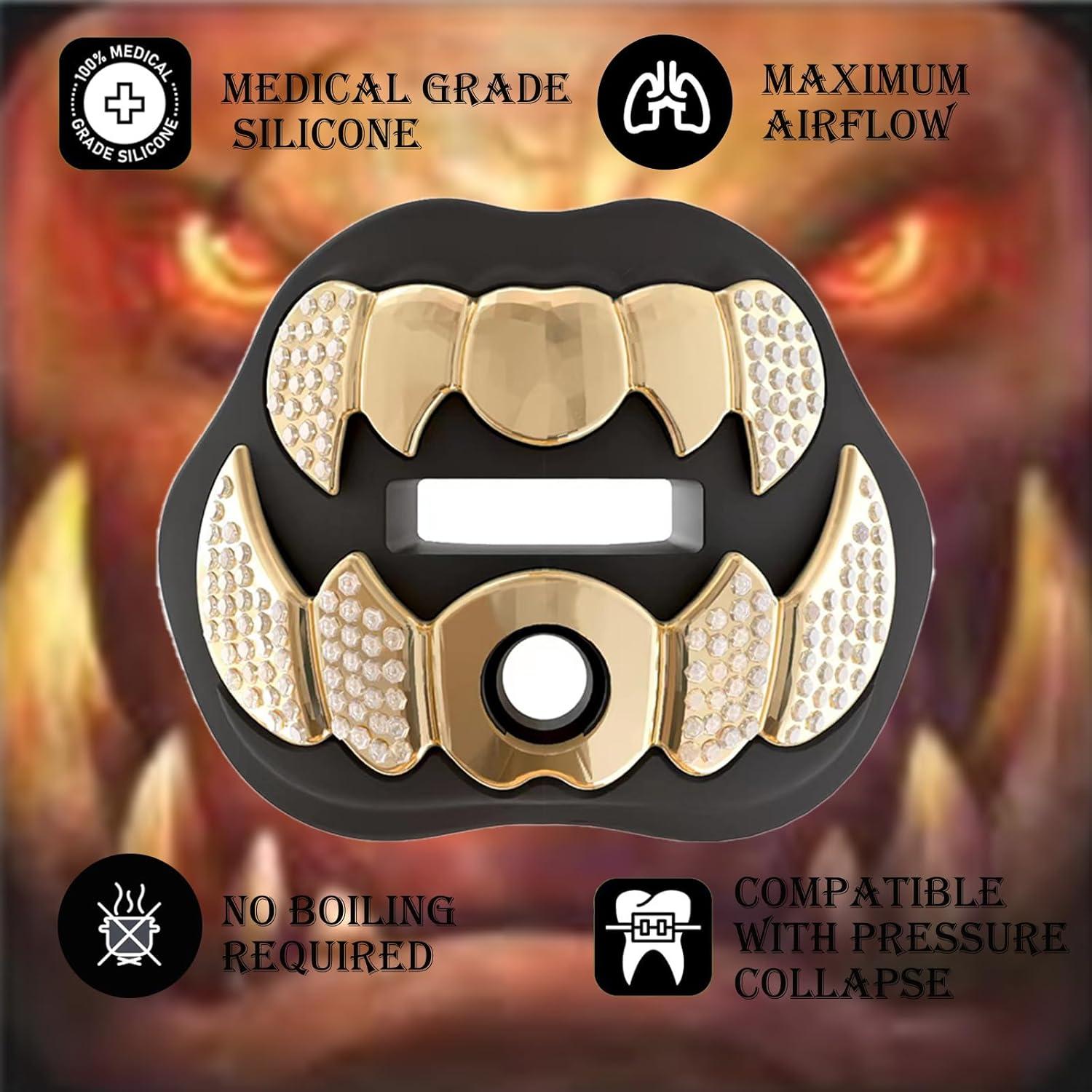 Protector Bucal de Fútbol LeCool 3D con Correa - Negro