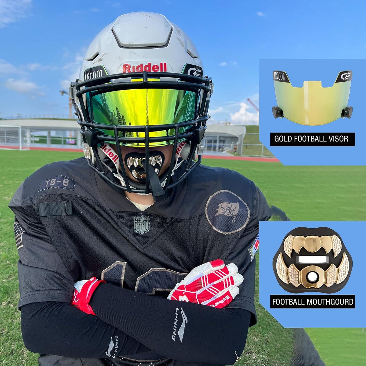 Protector Bucal de Fútbol LeCool 3D con Correa - Negro