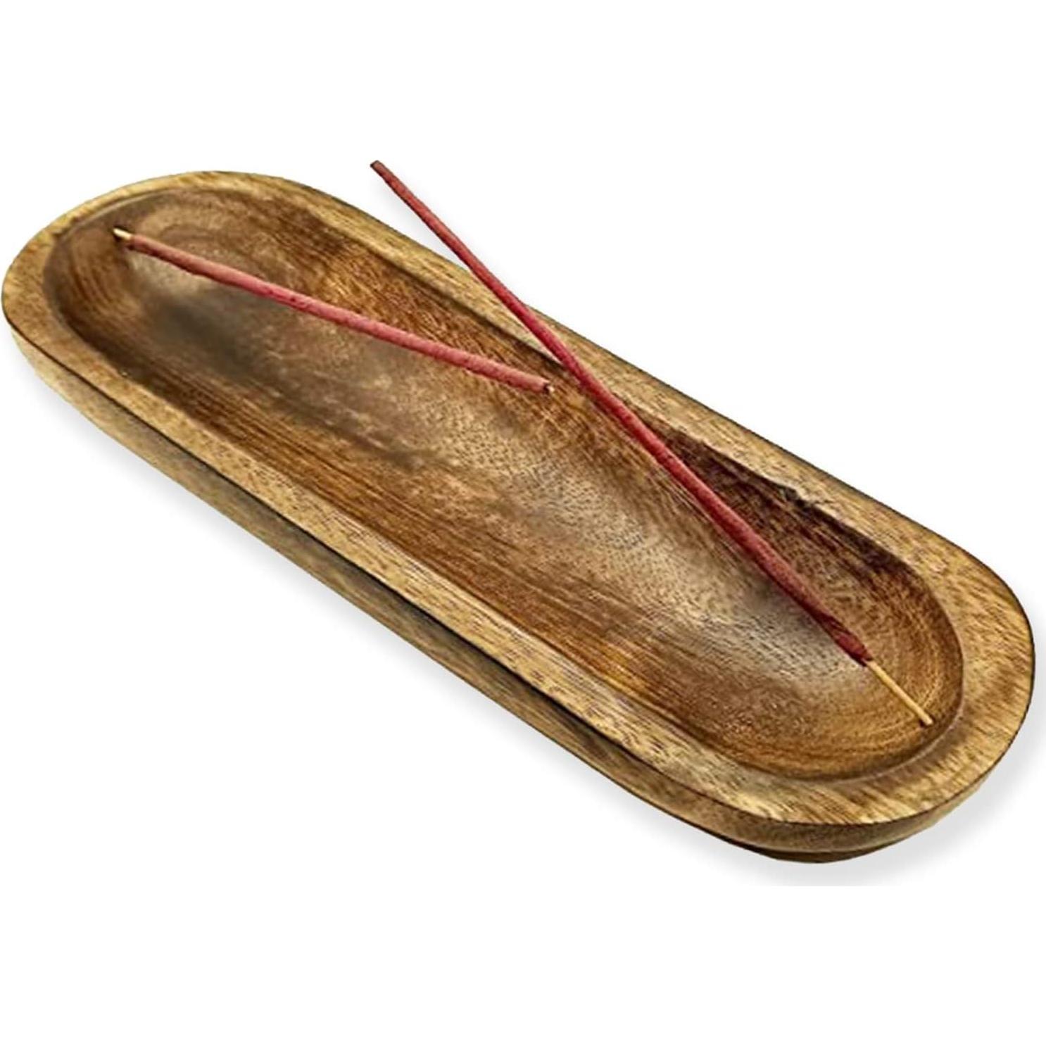 Soporte de Incienso TOSQP27 de Madera 28 cm Captador de Cenizas