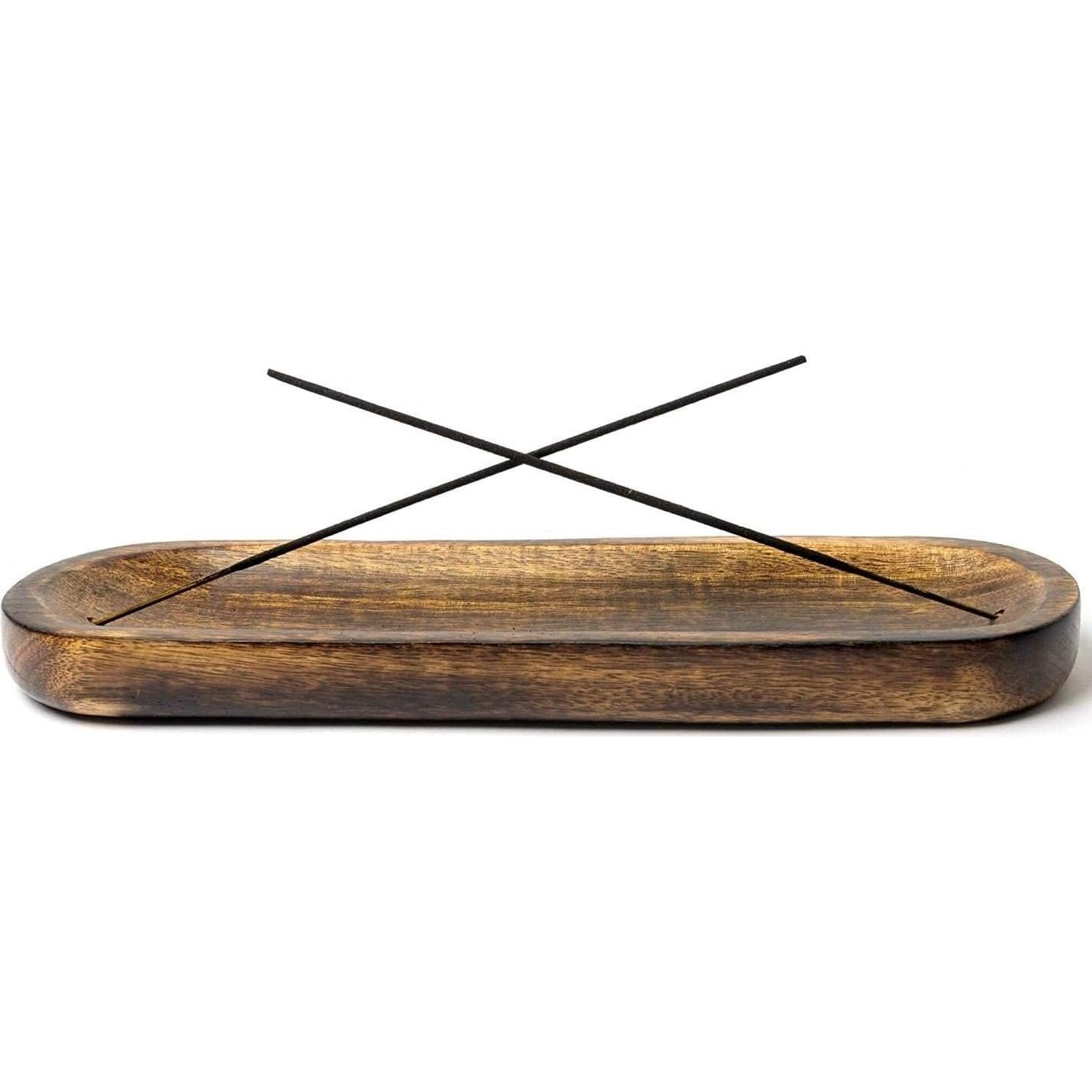 Soporte de Incienso TOSQP27 de Madera 28 cm Captador de Cenizas