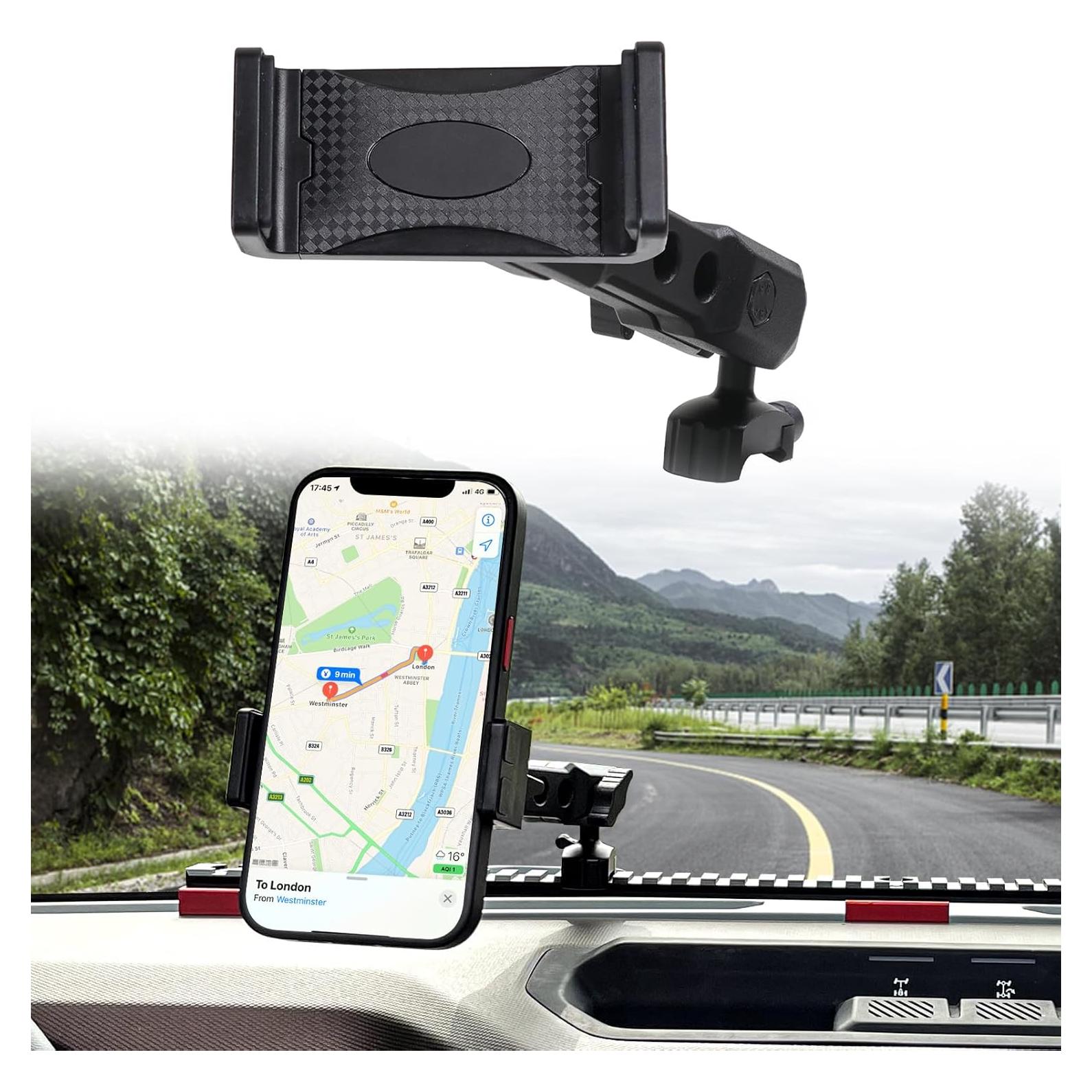 Soporte para Teléfono Jeep Wrangler JK JL 2007-2023 y Ford Bronco 2021+ Ajustable 360°