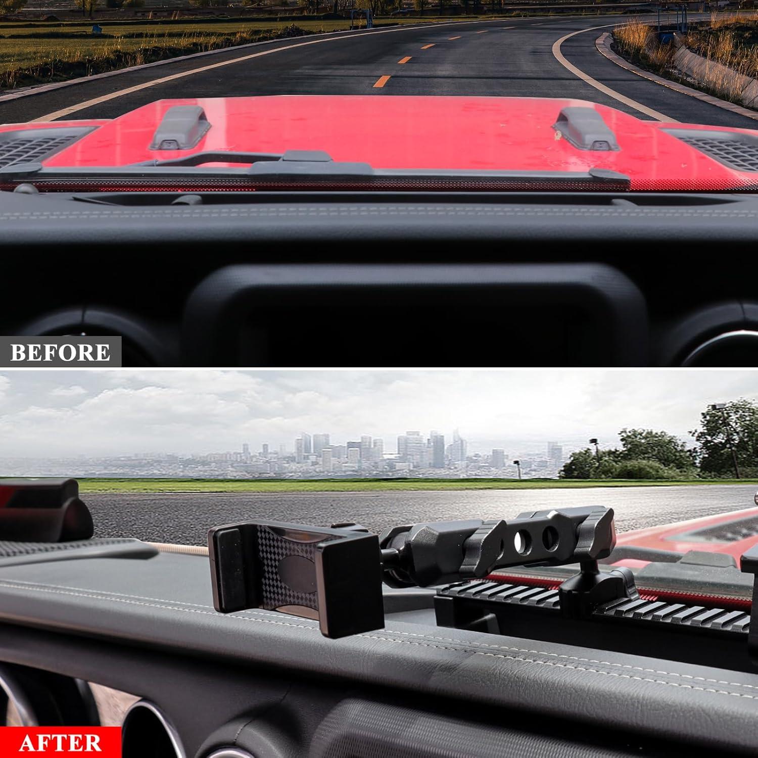 Soporte para Teléfono Jeep Wrangler JK JL 2007-2023 y Ford Bronco 2021+ Ajustable 360°