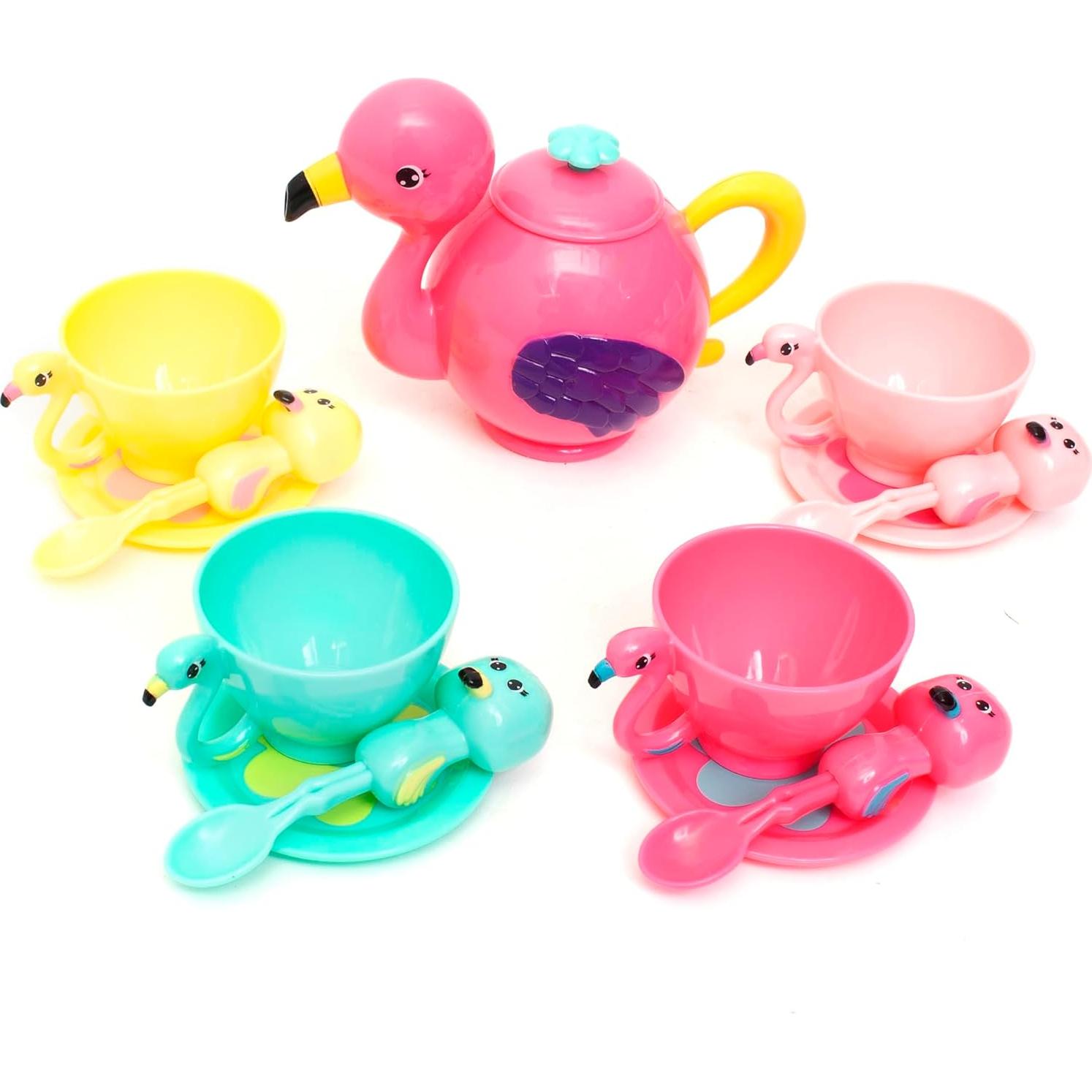 Juego de Té de Flamenco Boley Zoo Troop - 13 Piezas para Niños