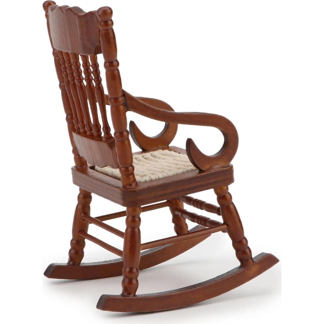 Silla Mecedora Miniatura Cutemini de Madera 5x10.5 cm Marrón