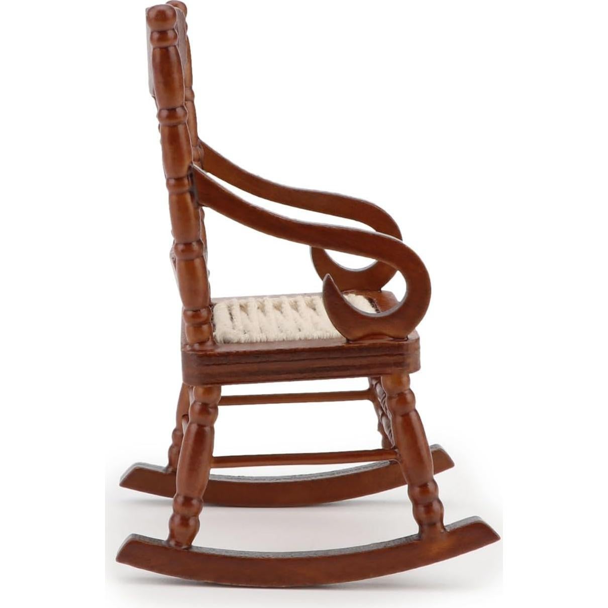 Silla Mecedora Miniatura Cutemini de Madera 5x10.5 cm Marrón