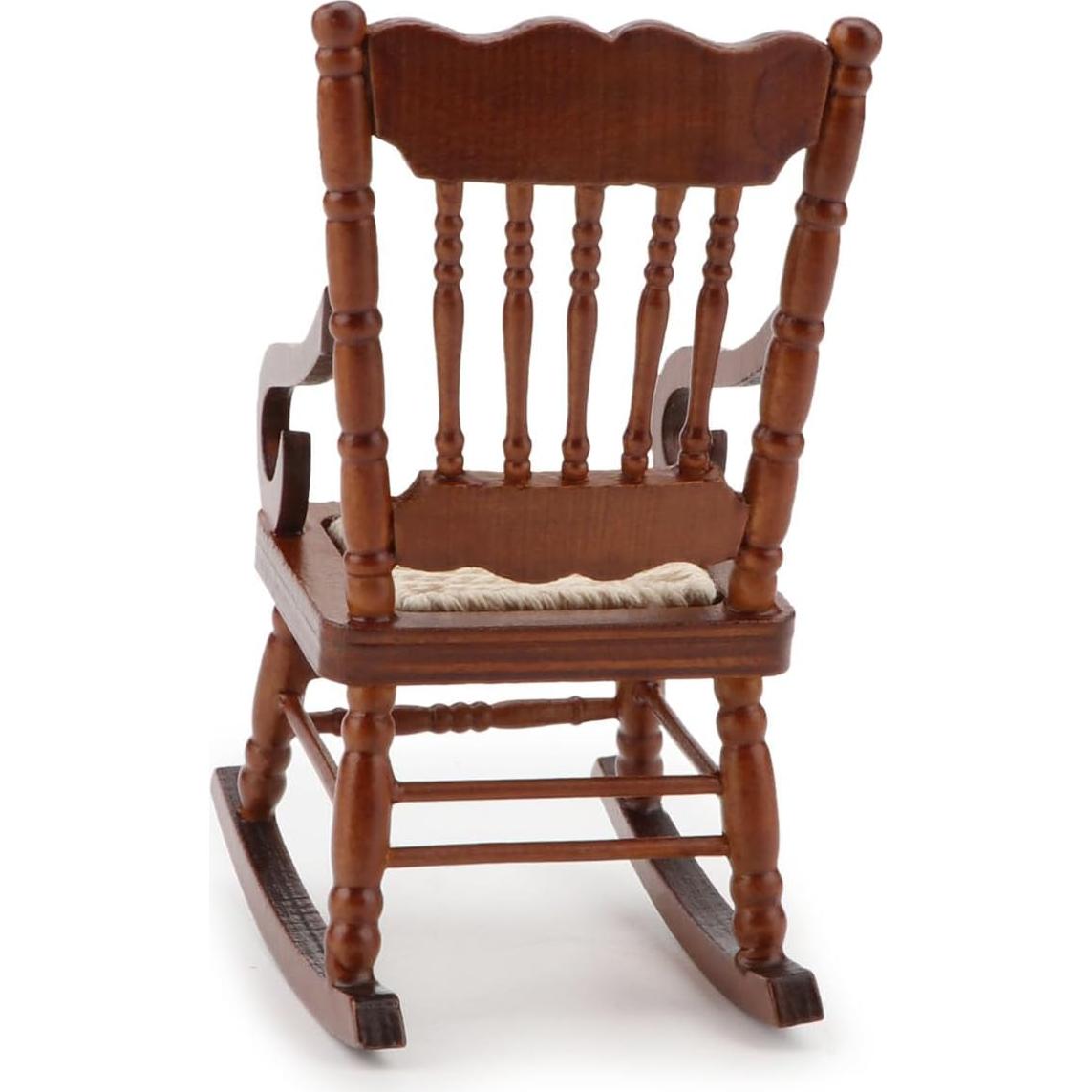 Silla Mecedora Miniatura Cutemini de Madera 5x10.5 cm Marrón