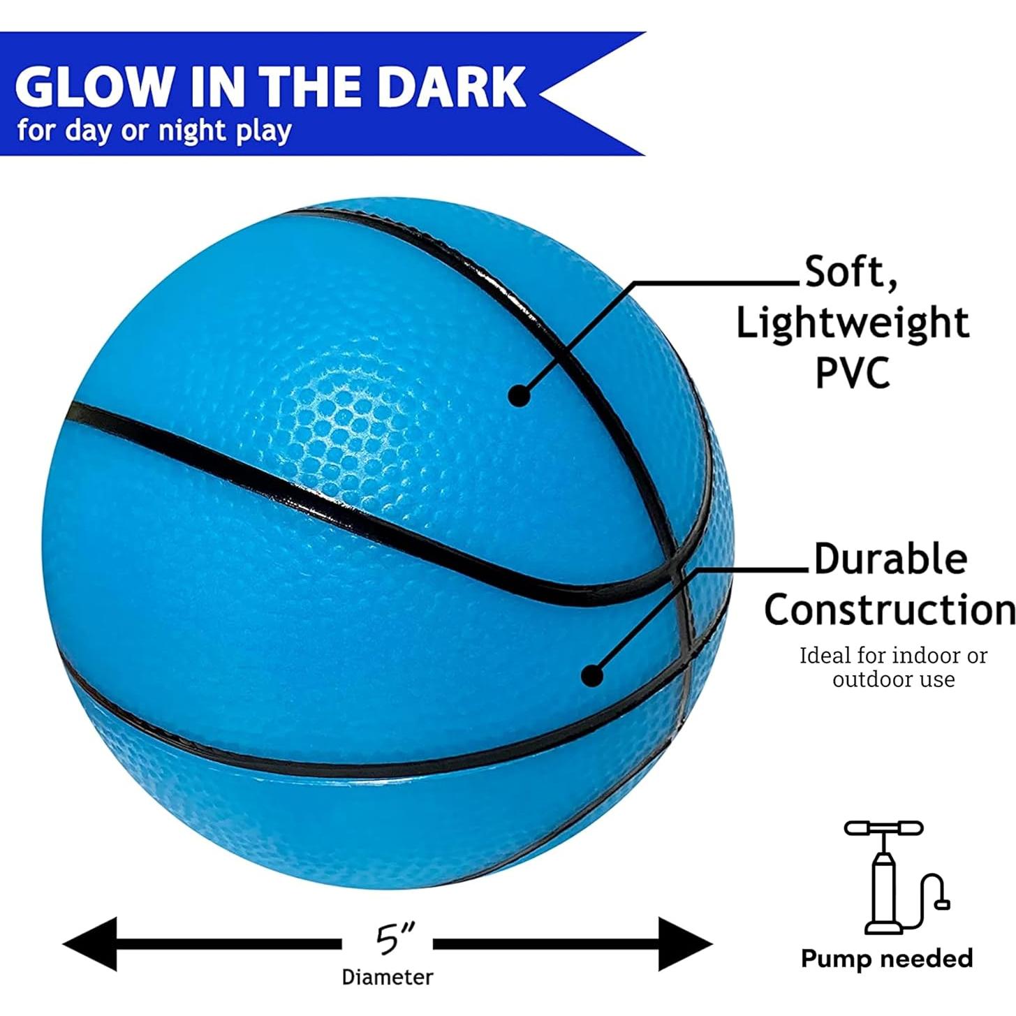 Balón de Baloncesto Mini Botabee Azul 5" Brillante - Paquete de 2